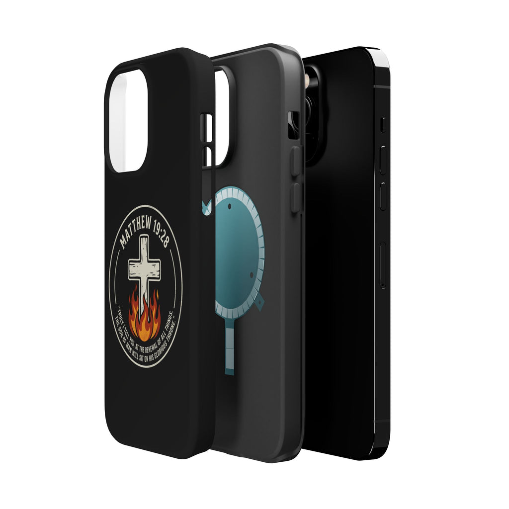 Matthew 19:28 with Cross Magnetic Impact-Resistant Cases