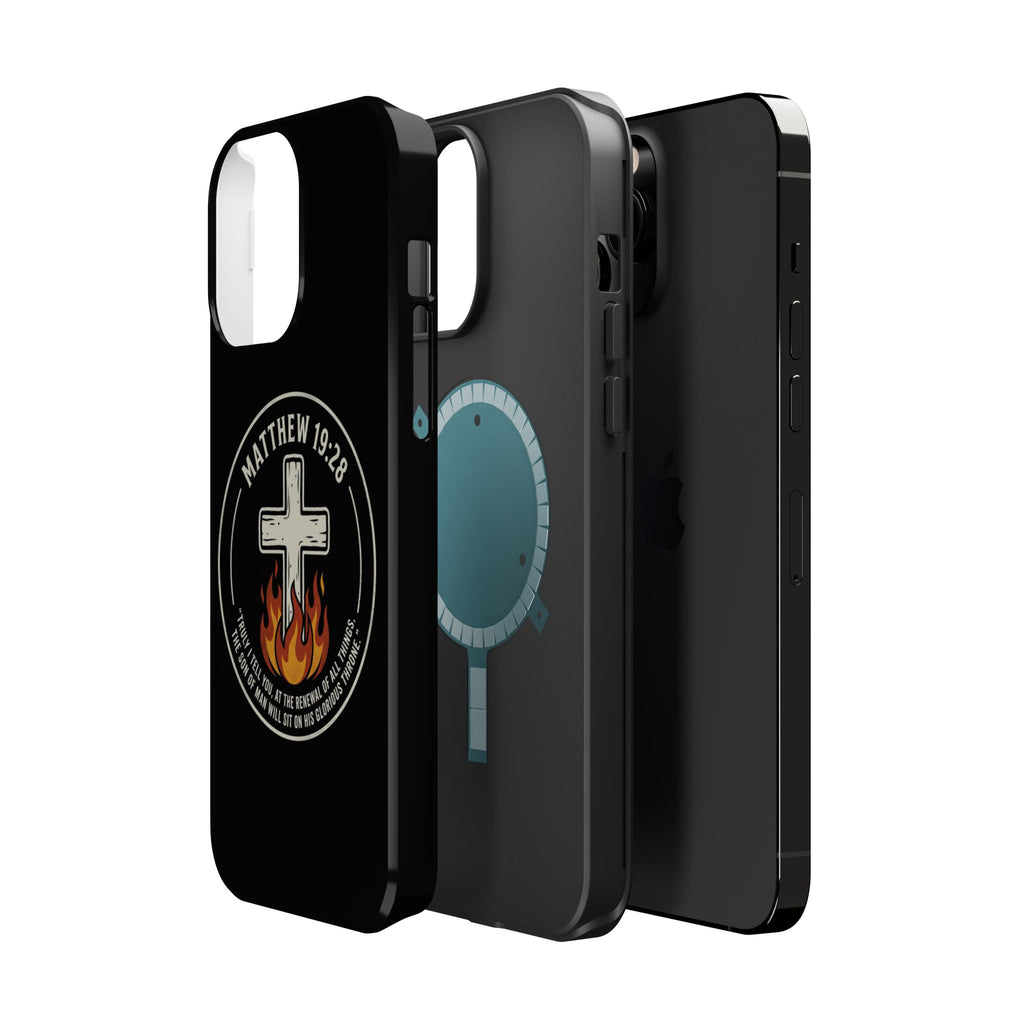 Matthew 19:28 with Cross Magnetic Impact-Resistant Cases