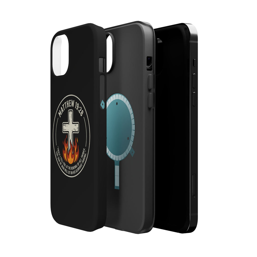 Matthew 19:28 with Cross Magnetic Impact-Resistant Cases