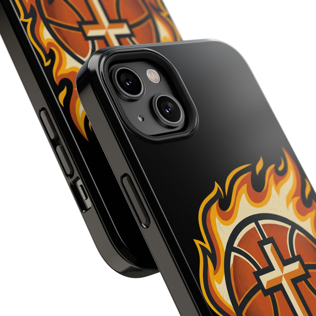 Basketball with cross and fire Impact-Resistant Cases