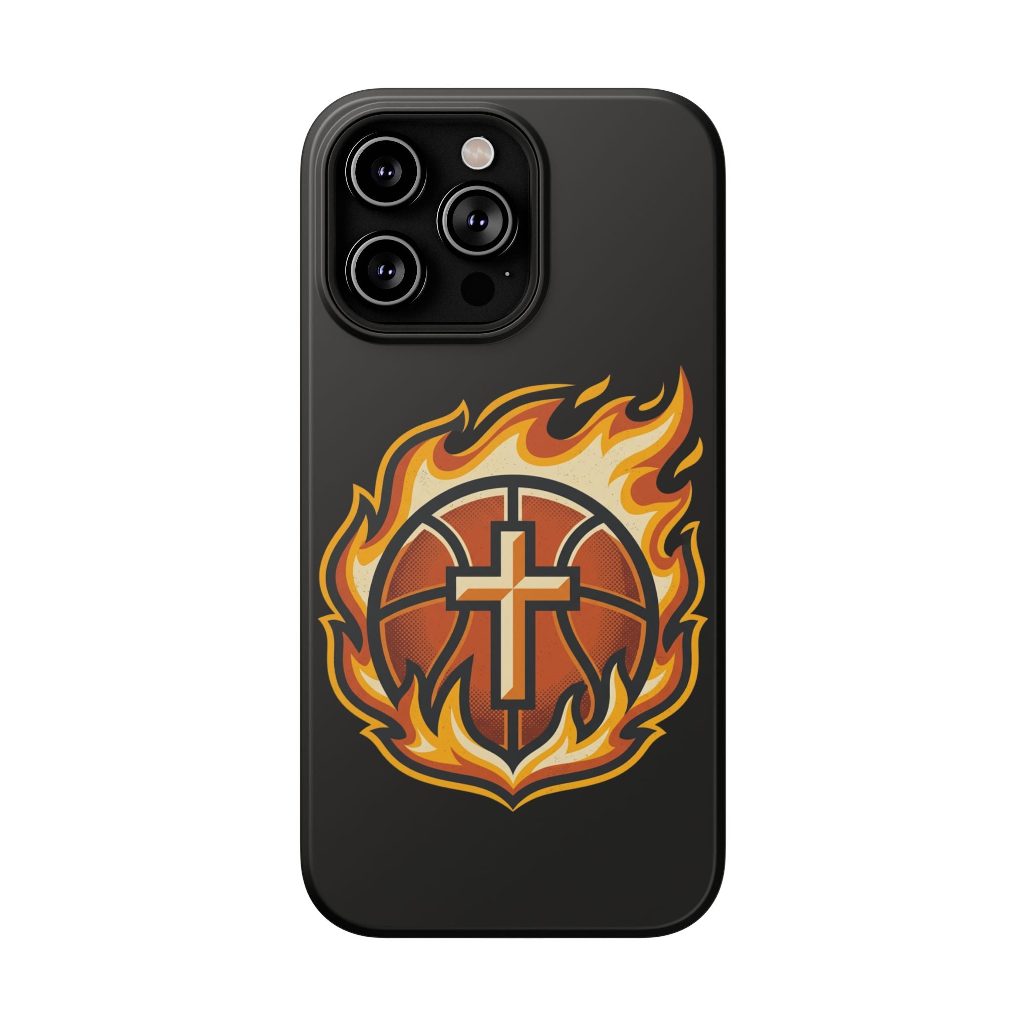 Basketball with cross and fire Impact-Resistant Cases