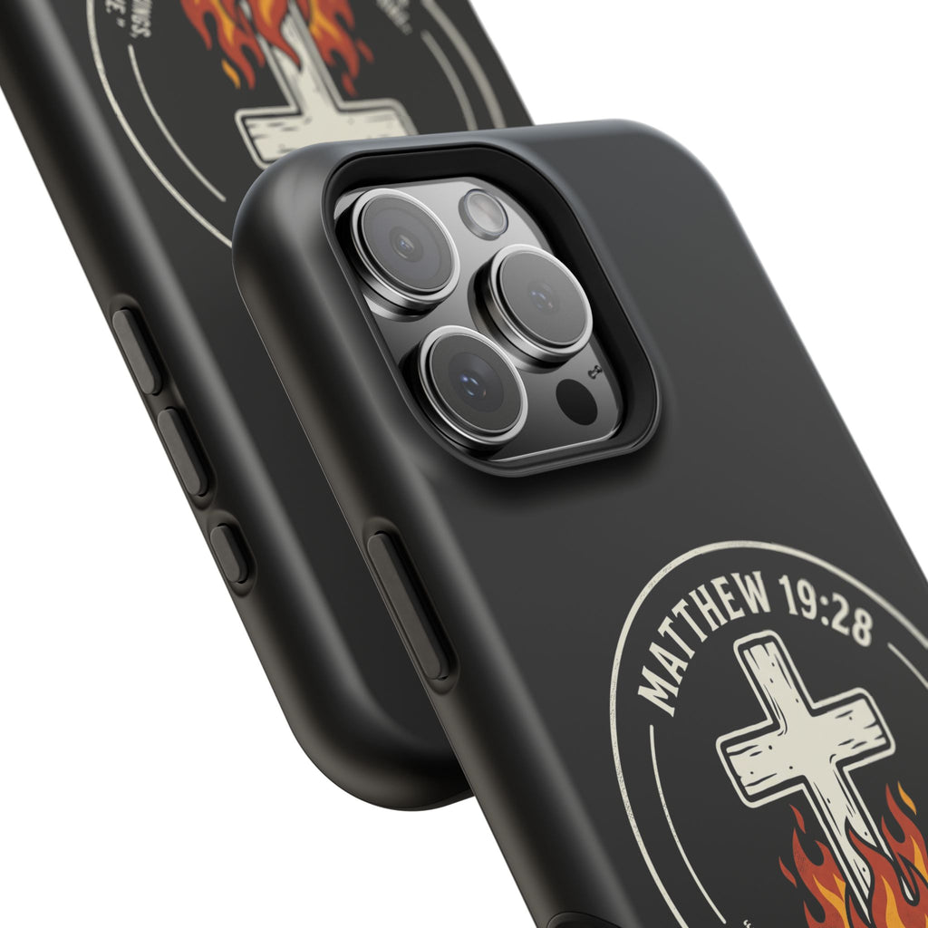 Matthew 19:28 with Cross Magnetic Impact-Resistant Cases