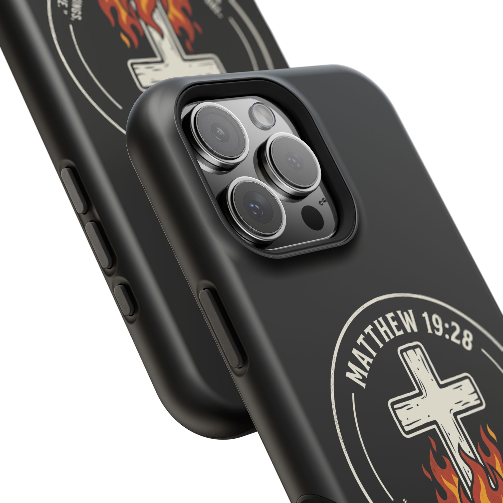 Matthew 19:28 with Cross Magnetic Impact-Resistant Cases