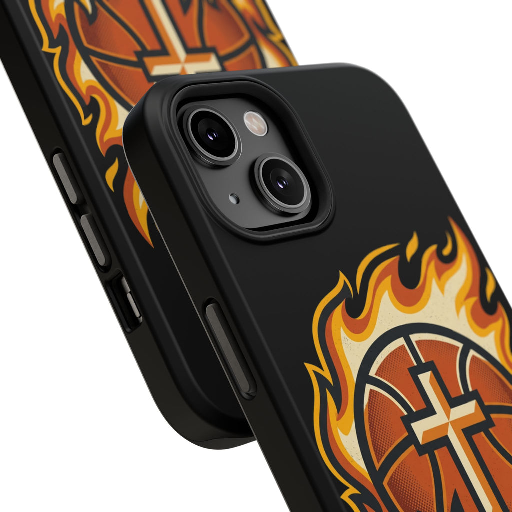 Basketball with cross and fire Impact-Resistant Cases