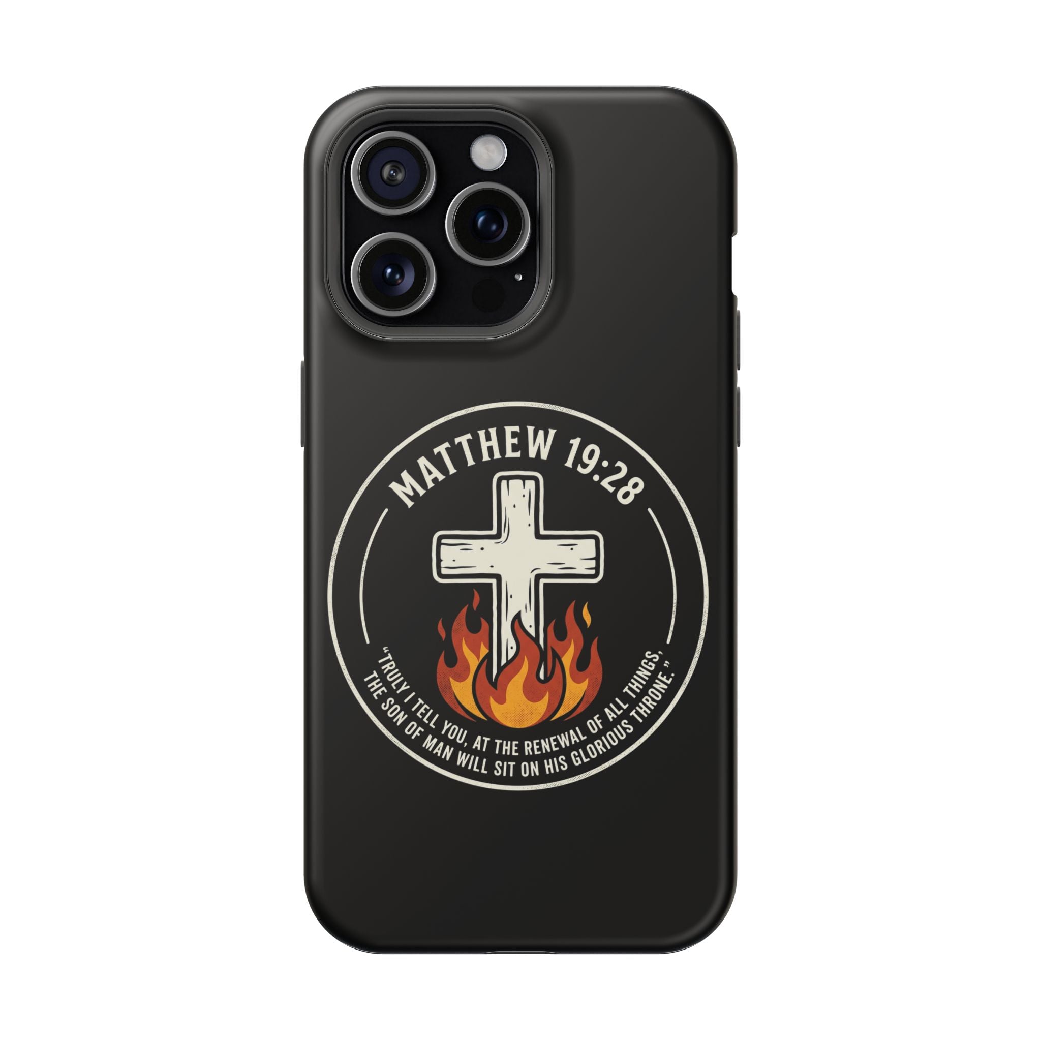 Matthew 19:28 with Cross Magnetic Impact-Resistant Cases