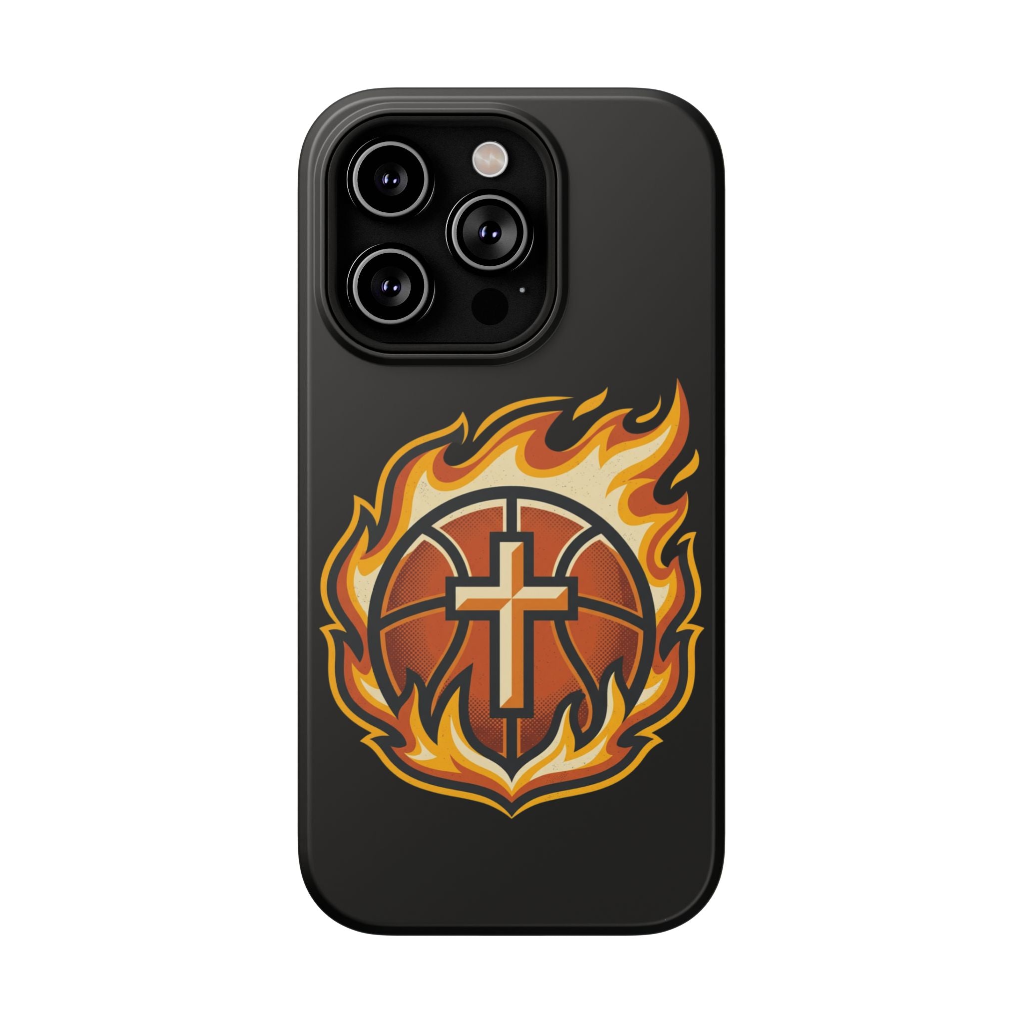 Basketball with cross and fire Impact-Resistant Cases