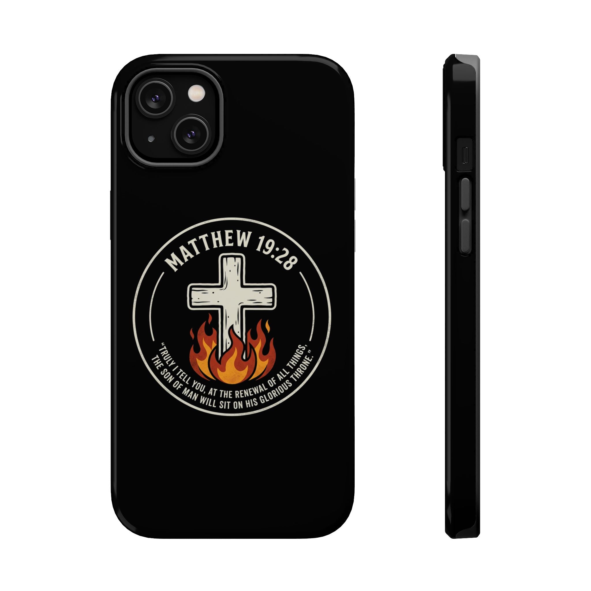 Matthew 19:28 with Cross Magnetic Impact-Resistant Cases