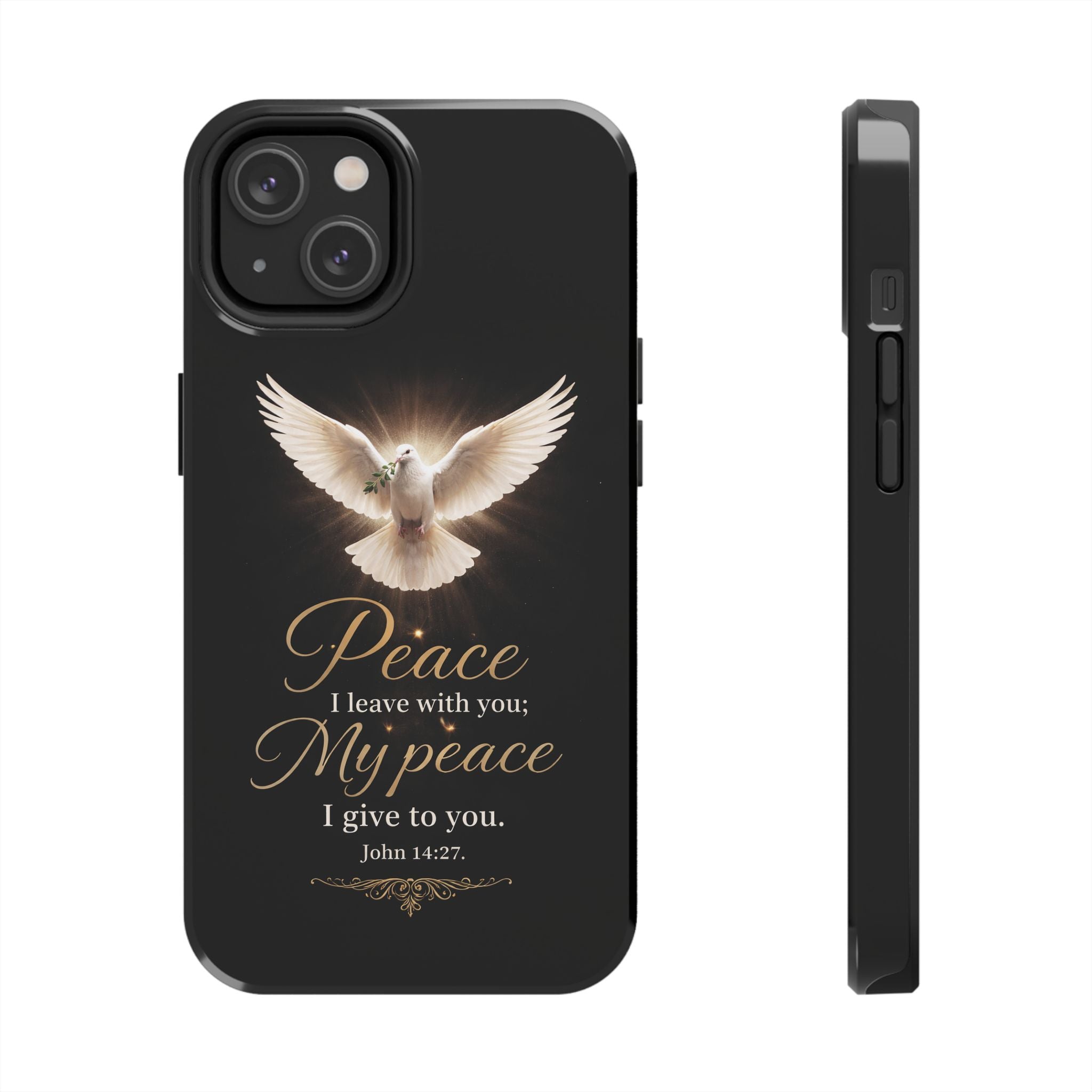 Dove with John 14:27 Tough Phone Cases