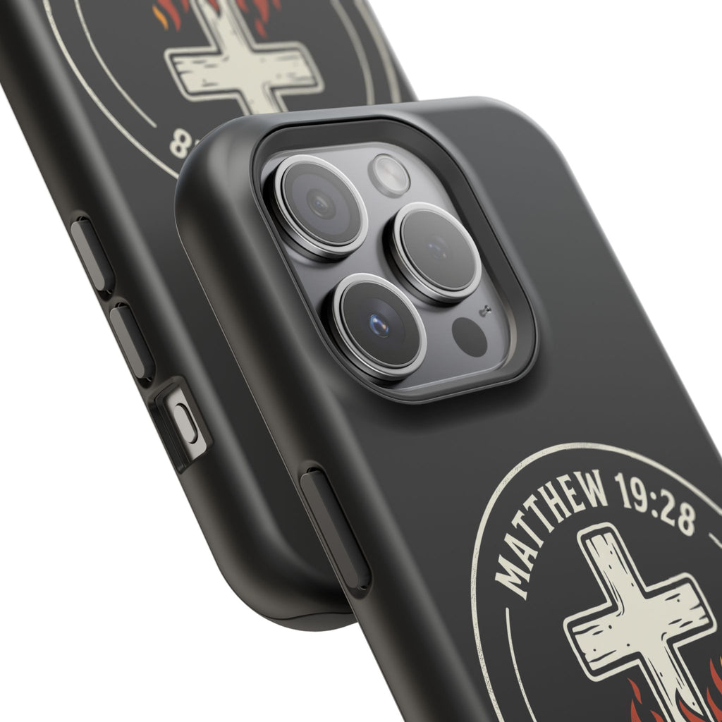 Matthew 19:28 with Cross Magnetic Impact-Resistant Cases