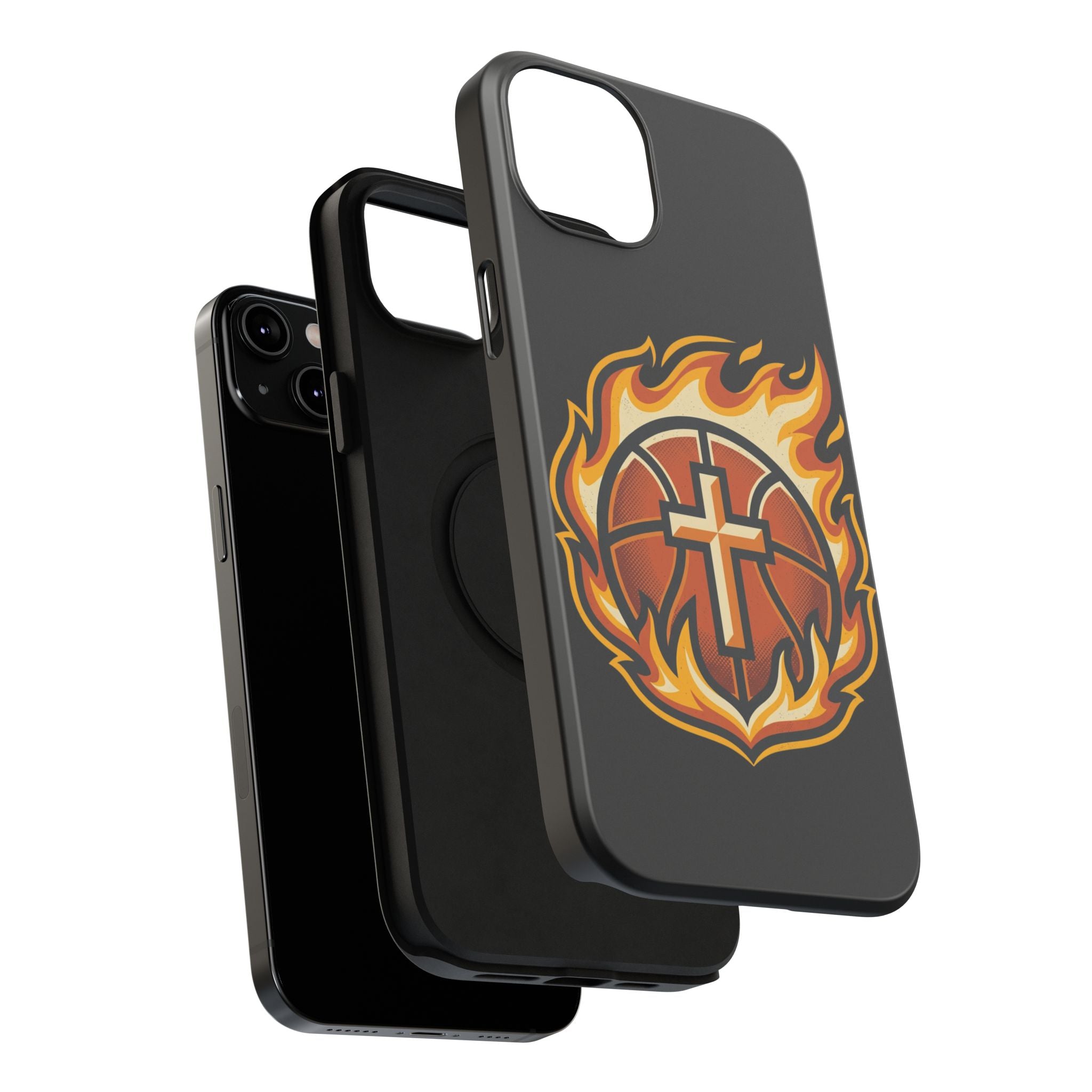 Basketball with cross and fire Impact-Resistant Cases