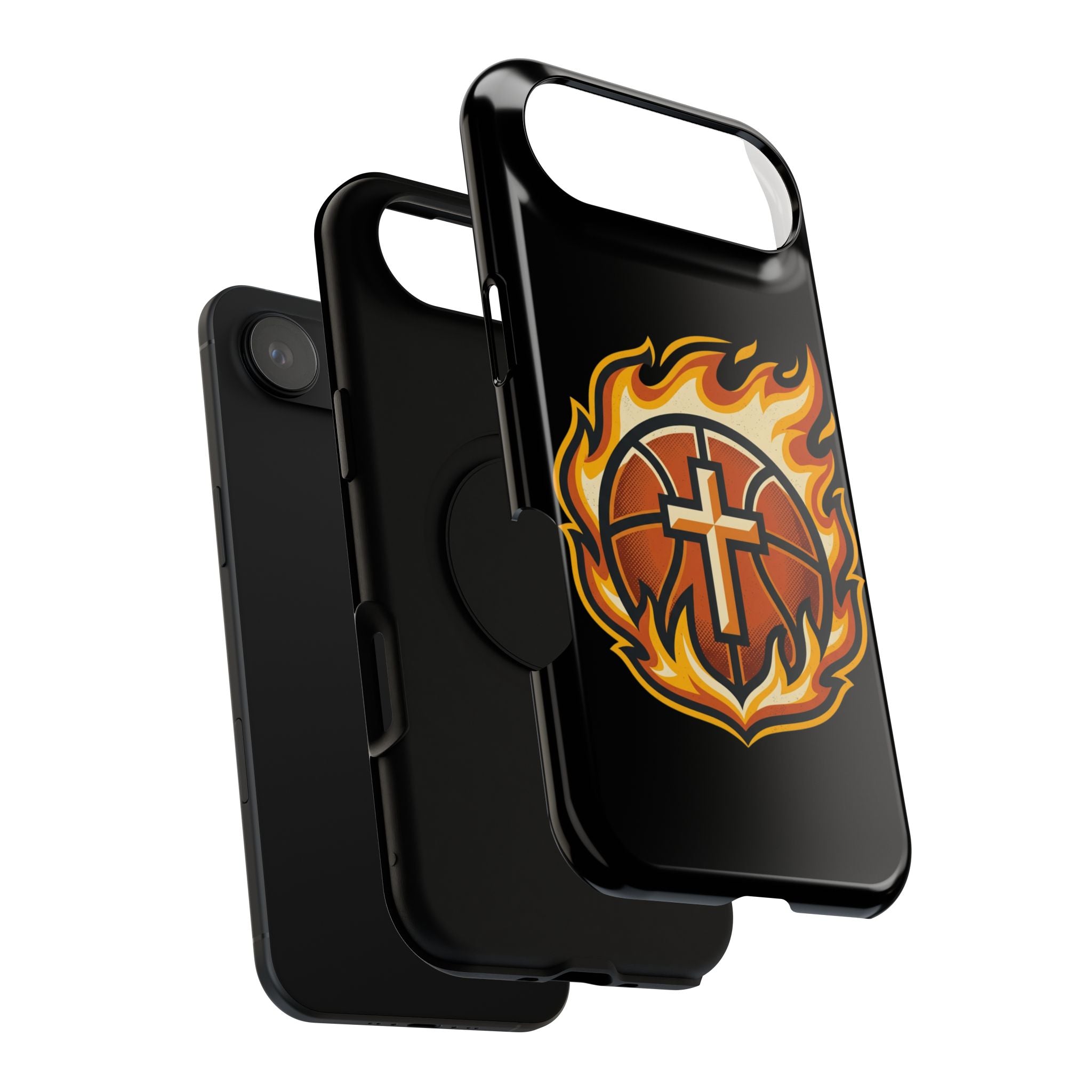 Basketball with cross and fire Impact-Resistant Cases