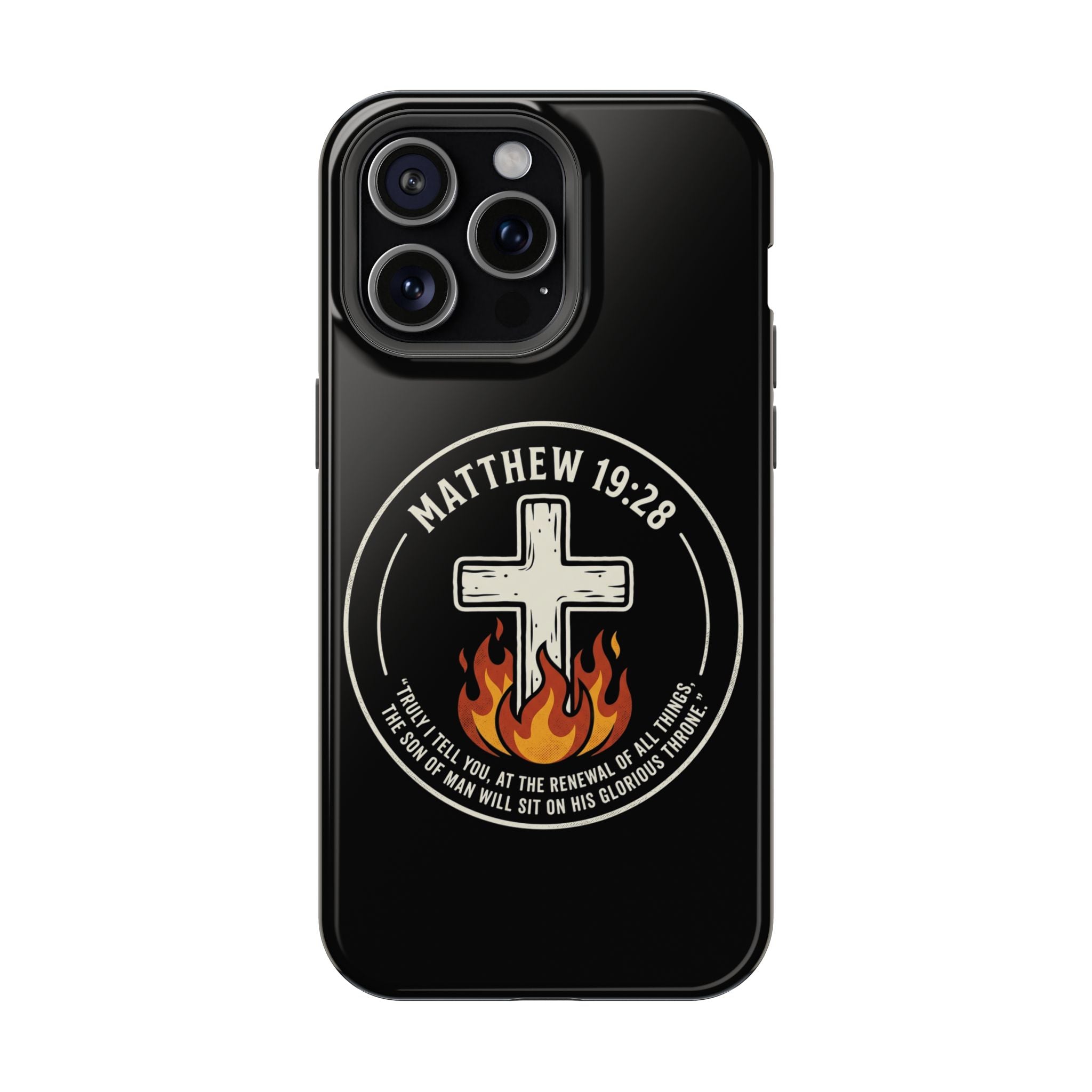 Matthew 19:28 with Cross Magnetic Impact-Resistant Cases