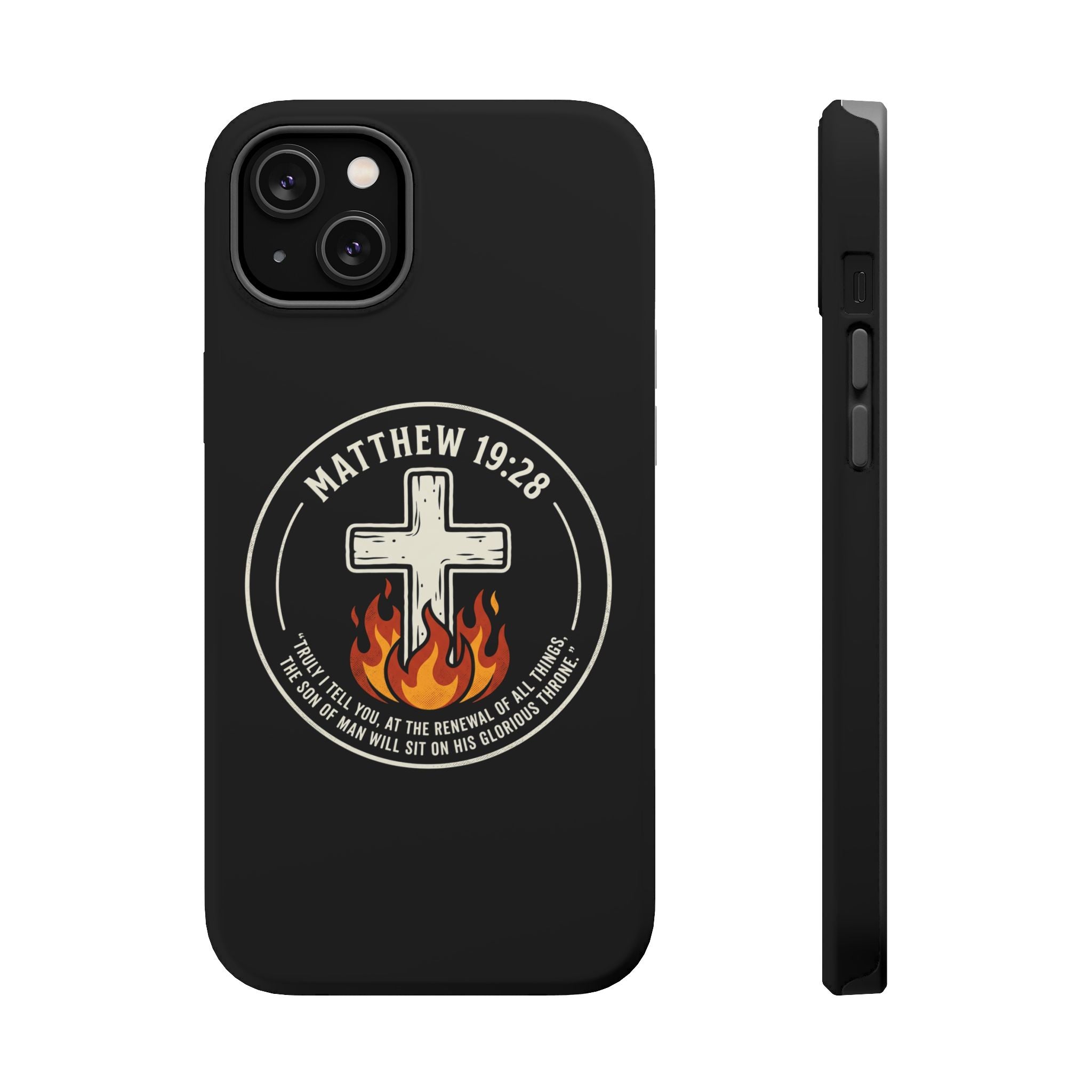 Matthew 19:28 with Cross Magnetic Impact-Resistant Cases