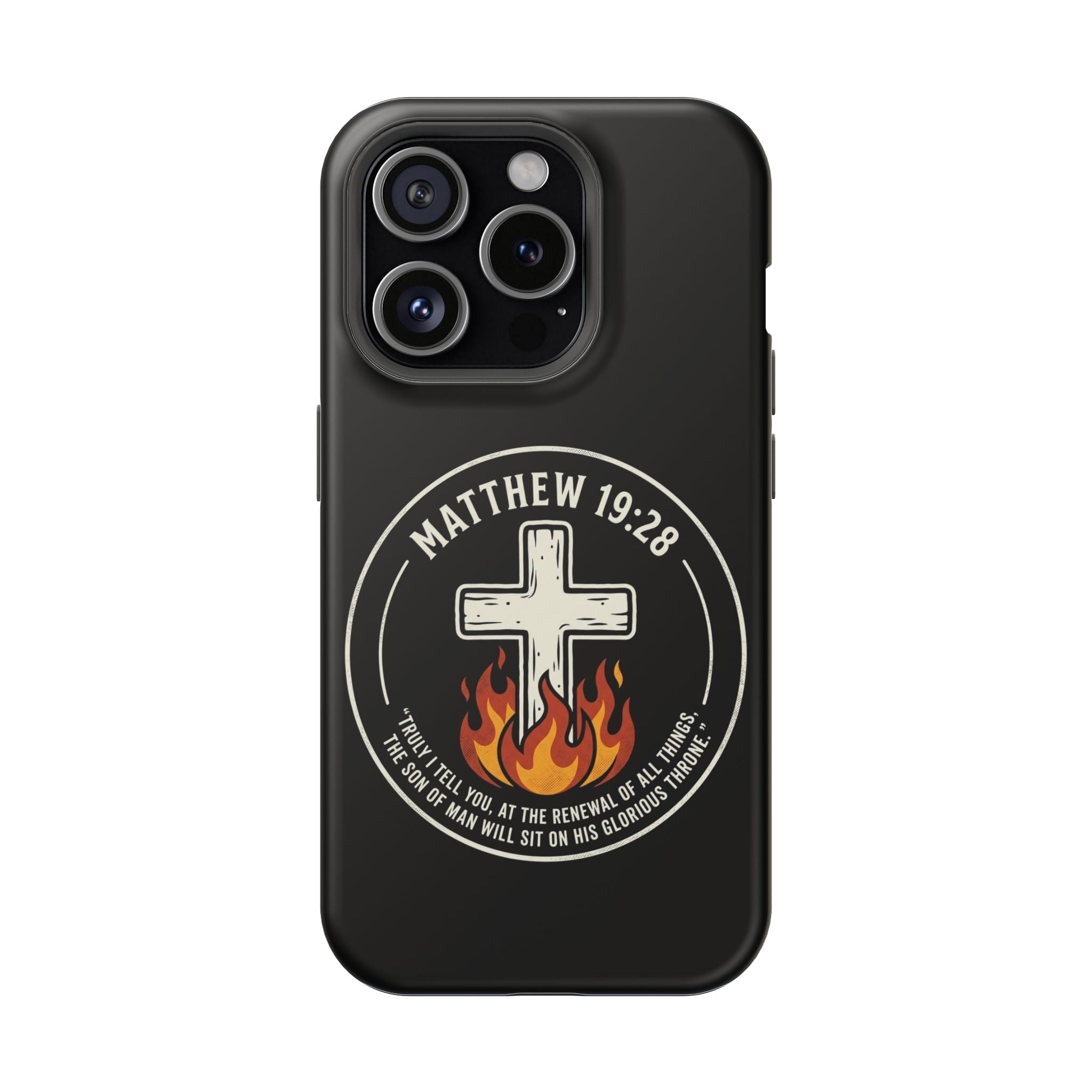 Matthew 19:28 with Cross Magnetic Impact-Resistant Cases