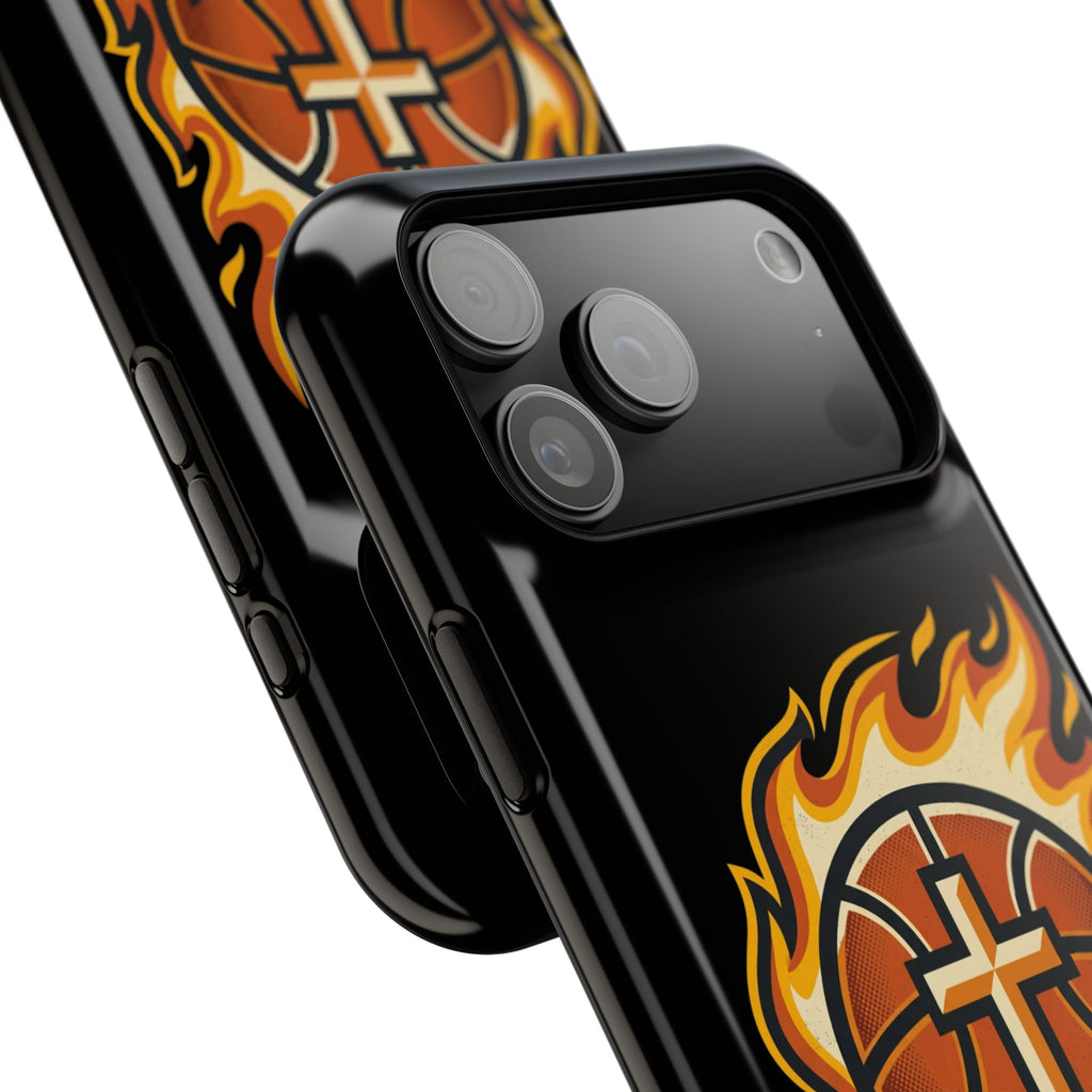 Basketball with cross and fire Impact-Resistant Cases