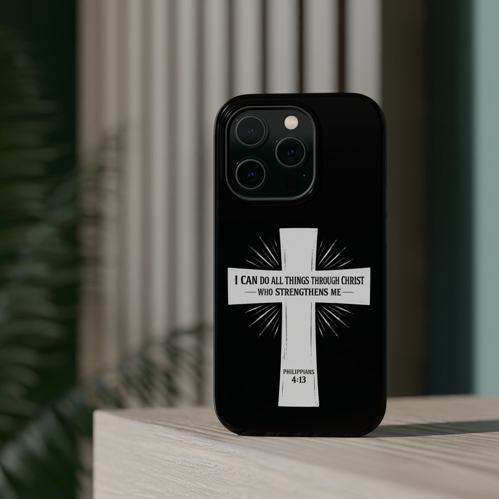 Philippians 4:13 Magnetic Impact-Resistant Cases