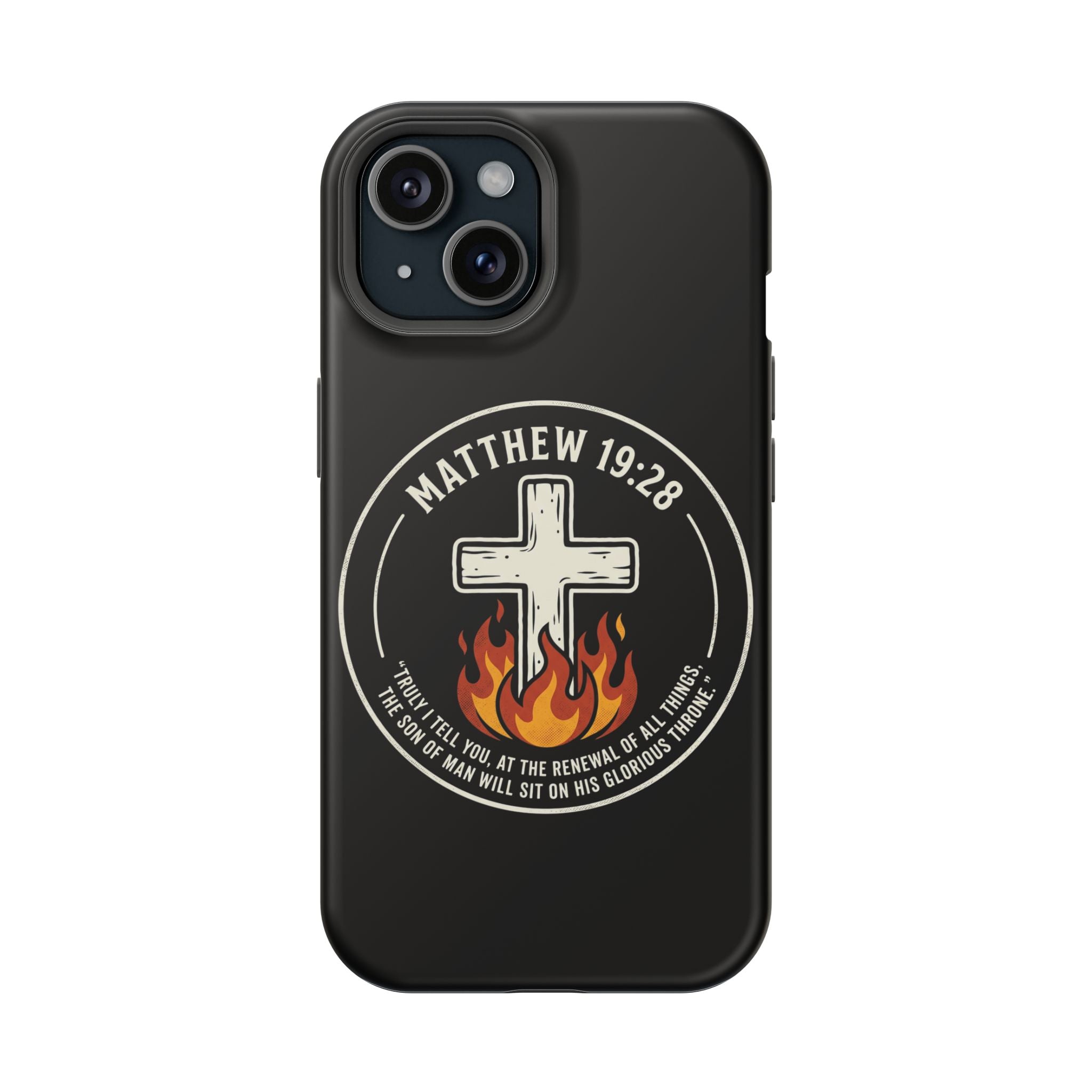 Matthew 19:28 with Cross Magnetic Impact-Resistant Cases