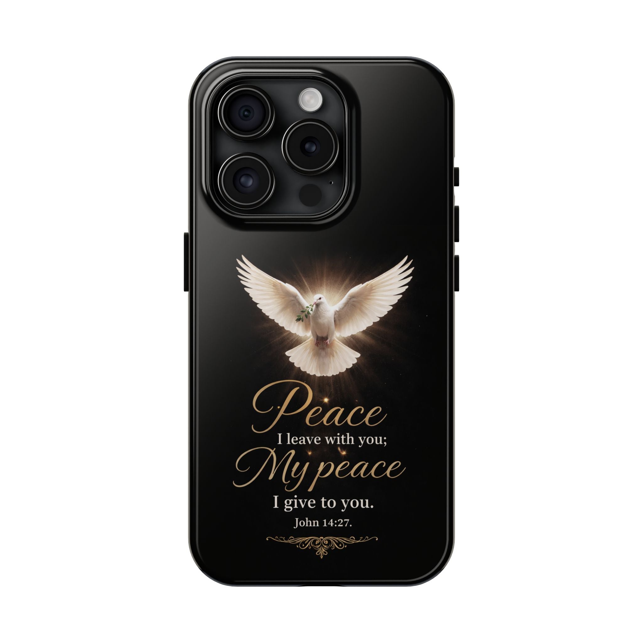 Dove with John 14:27 Tough Phone Cases