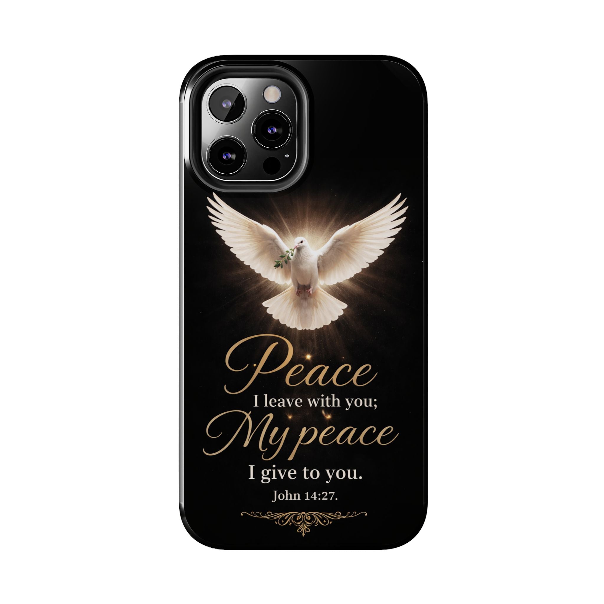 Dove with John 14:27 Tough Phone Cases