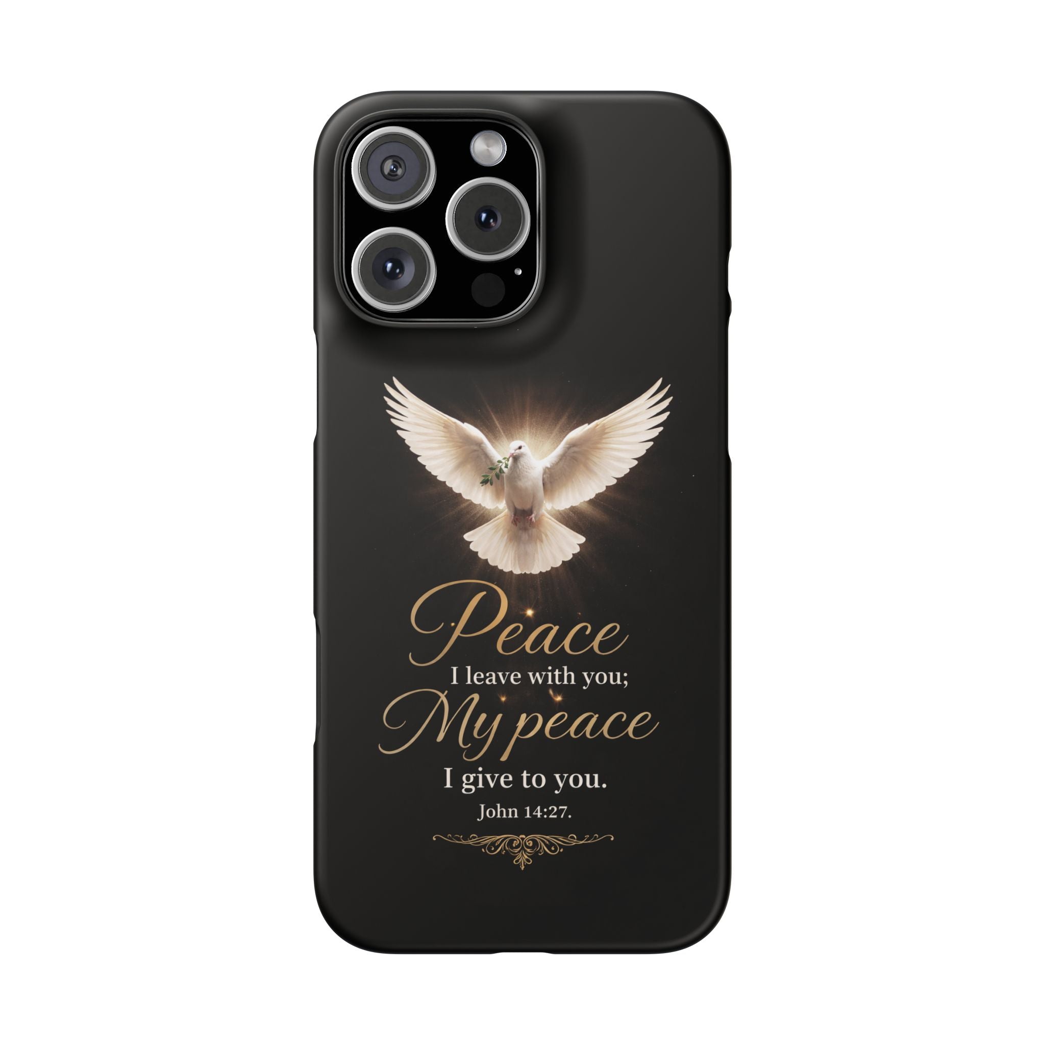 Dove with John 14:27 with Snap Cases
