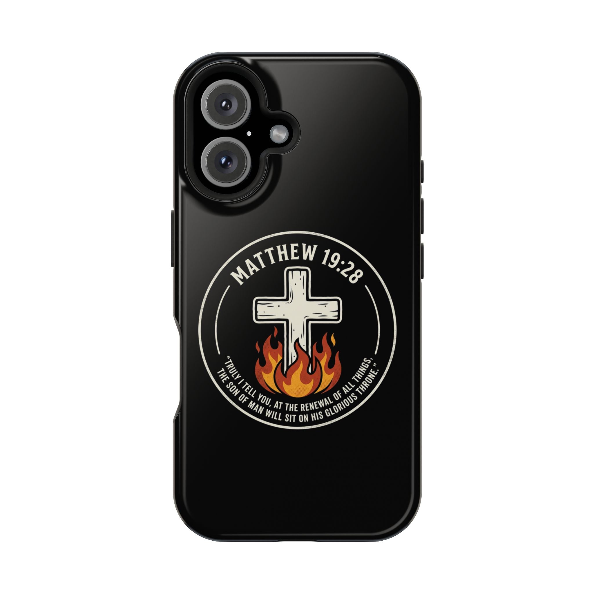 Matthew 19:28 with Cross Magnetic Impact-Resistant Cases