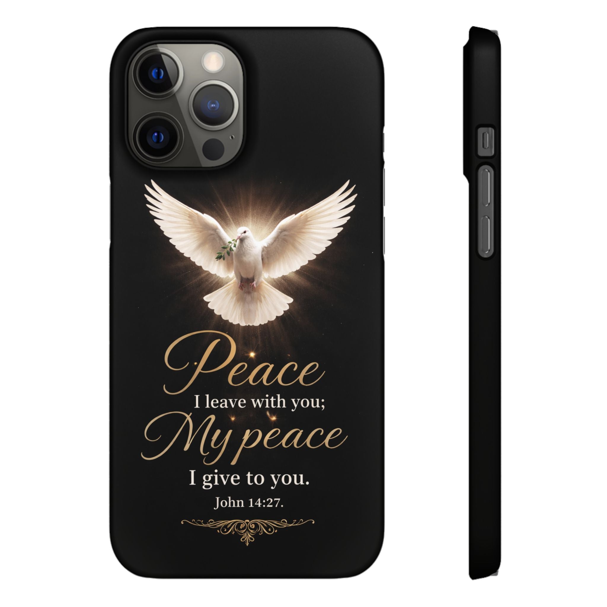 Dove with John 14:27 with Snap Cases