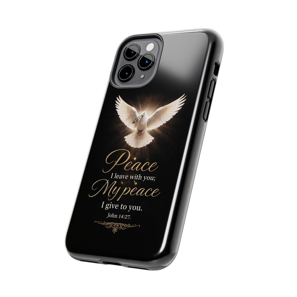 Dove with John 14:27 Tough Phone Cases