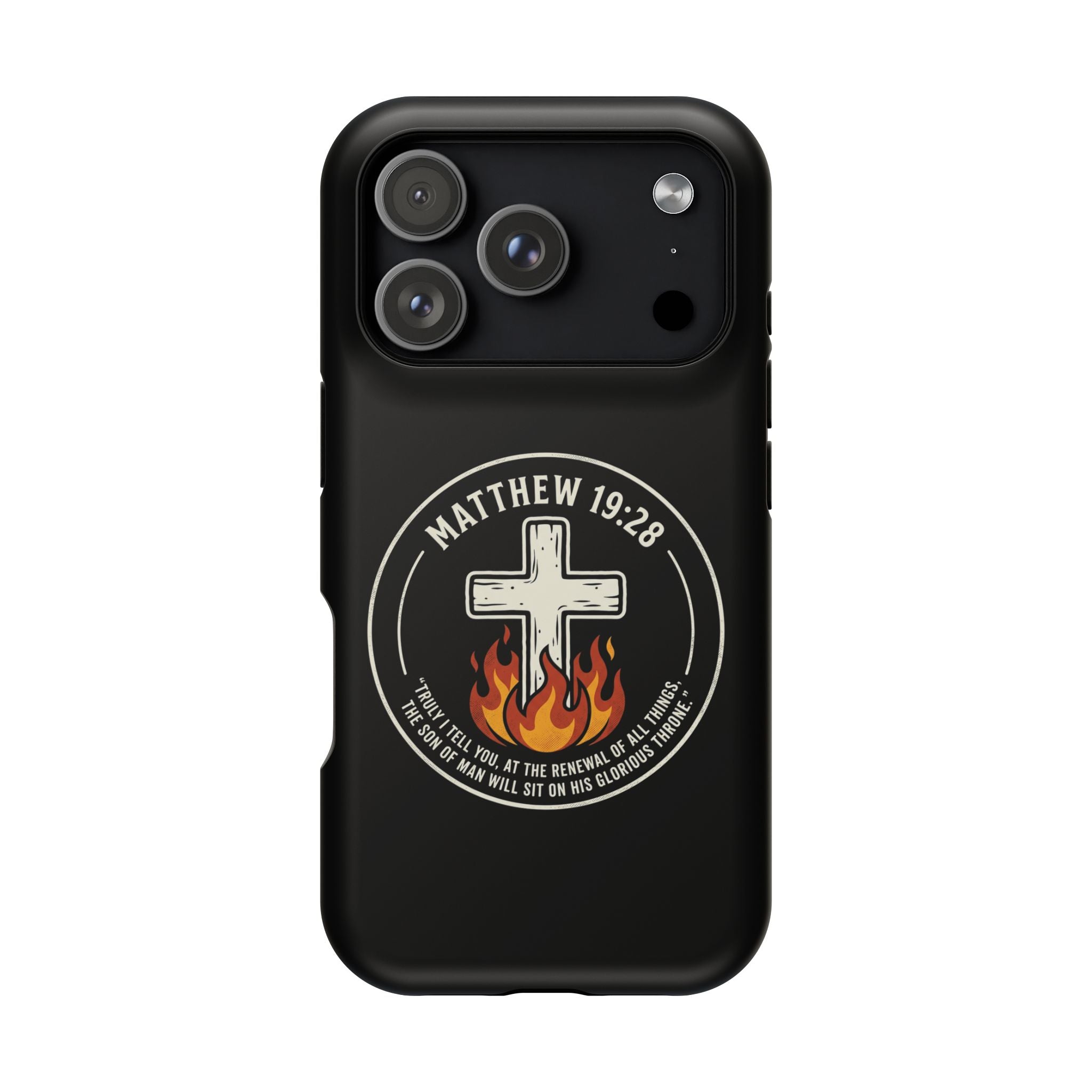Matthew 19:28 with Cross Magnetic Impact-Resistant Cases