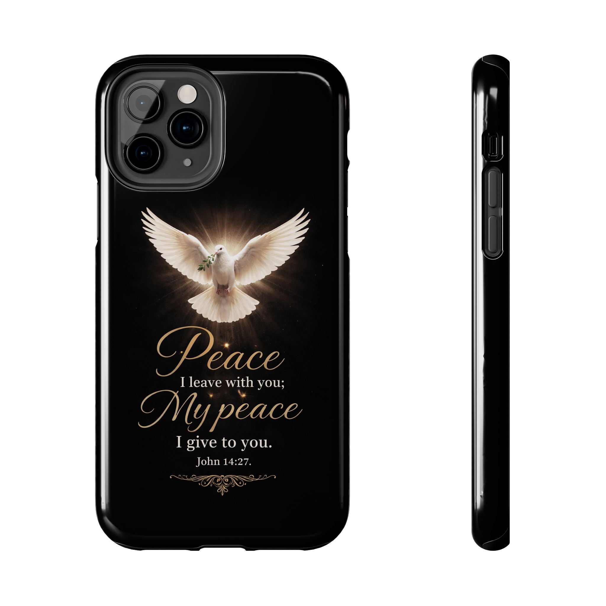 Dove with John 14:27 Tough Phone Cases