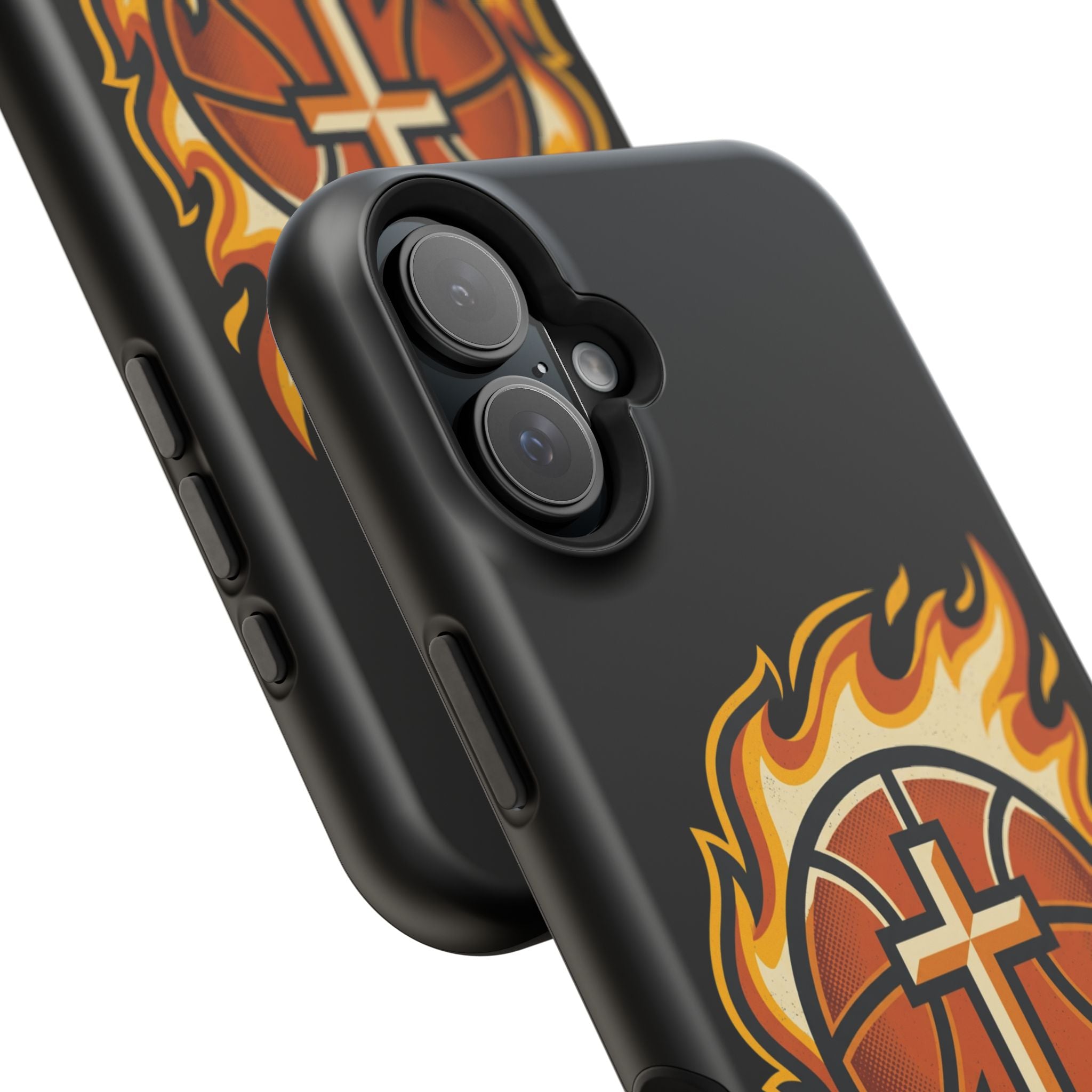Basketball with cross and fire Impact-Resistant Cases