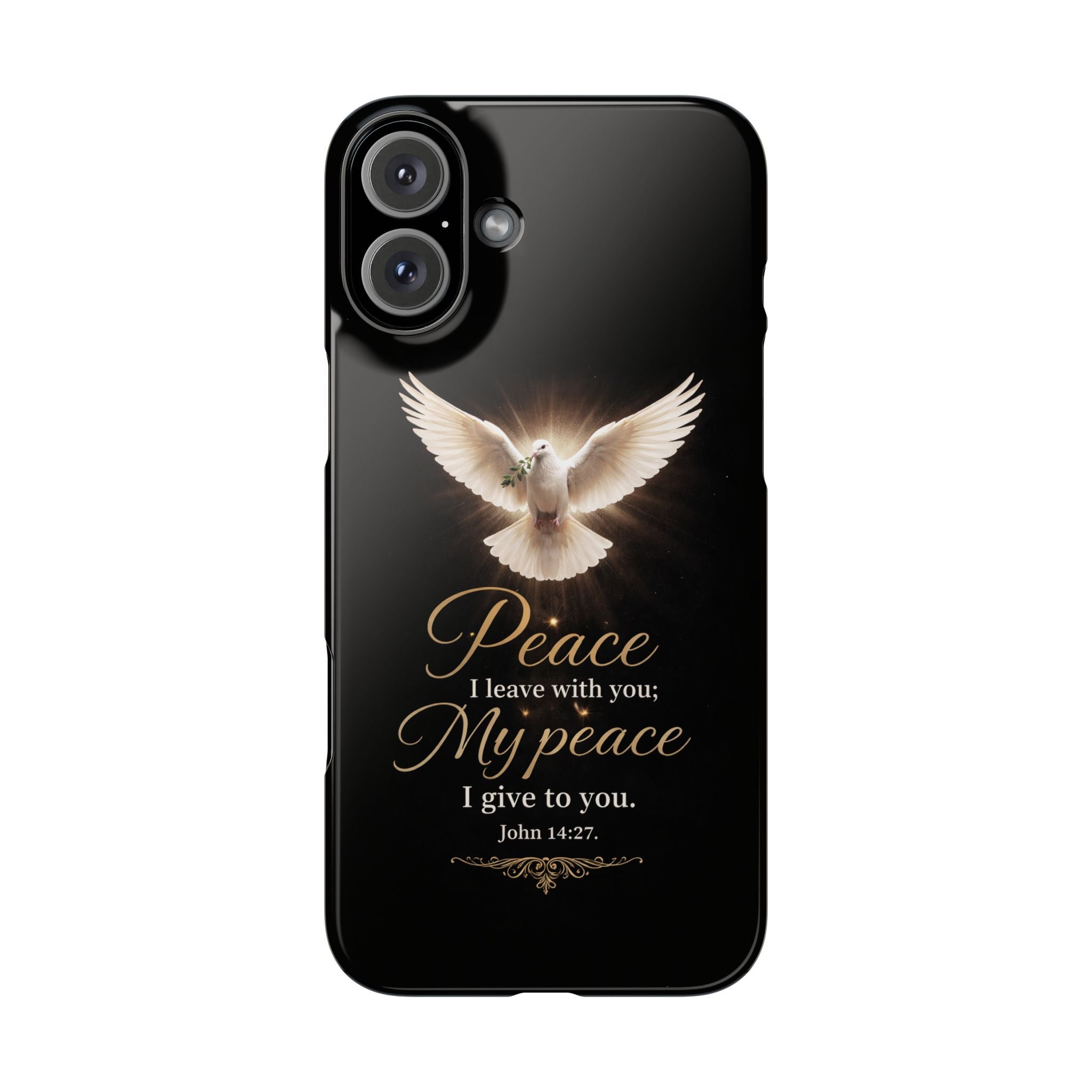 Dove with John 14:27 with Snap Cases