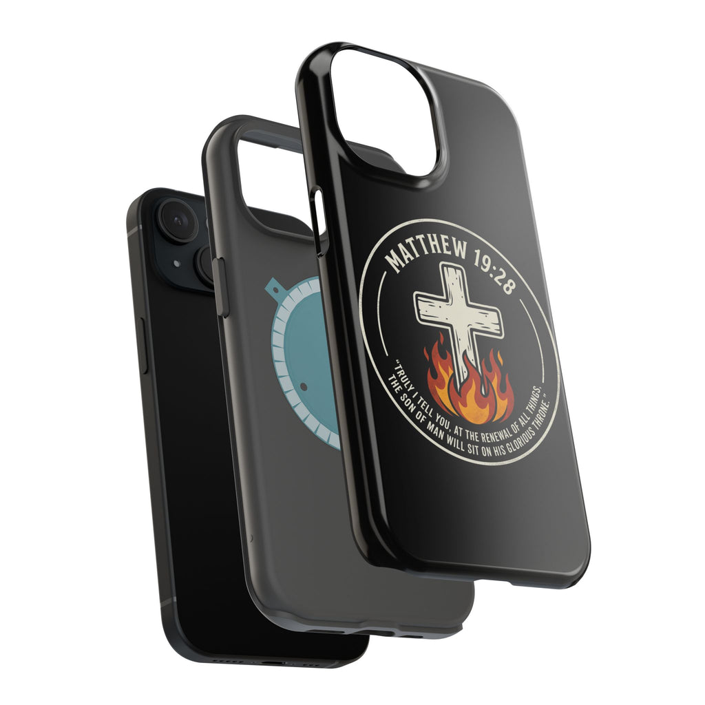 Matthew 19:28 with Cross Magnetic Impact-Resistant Cases