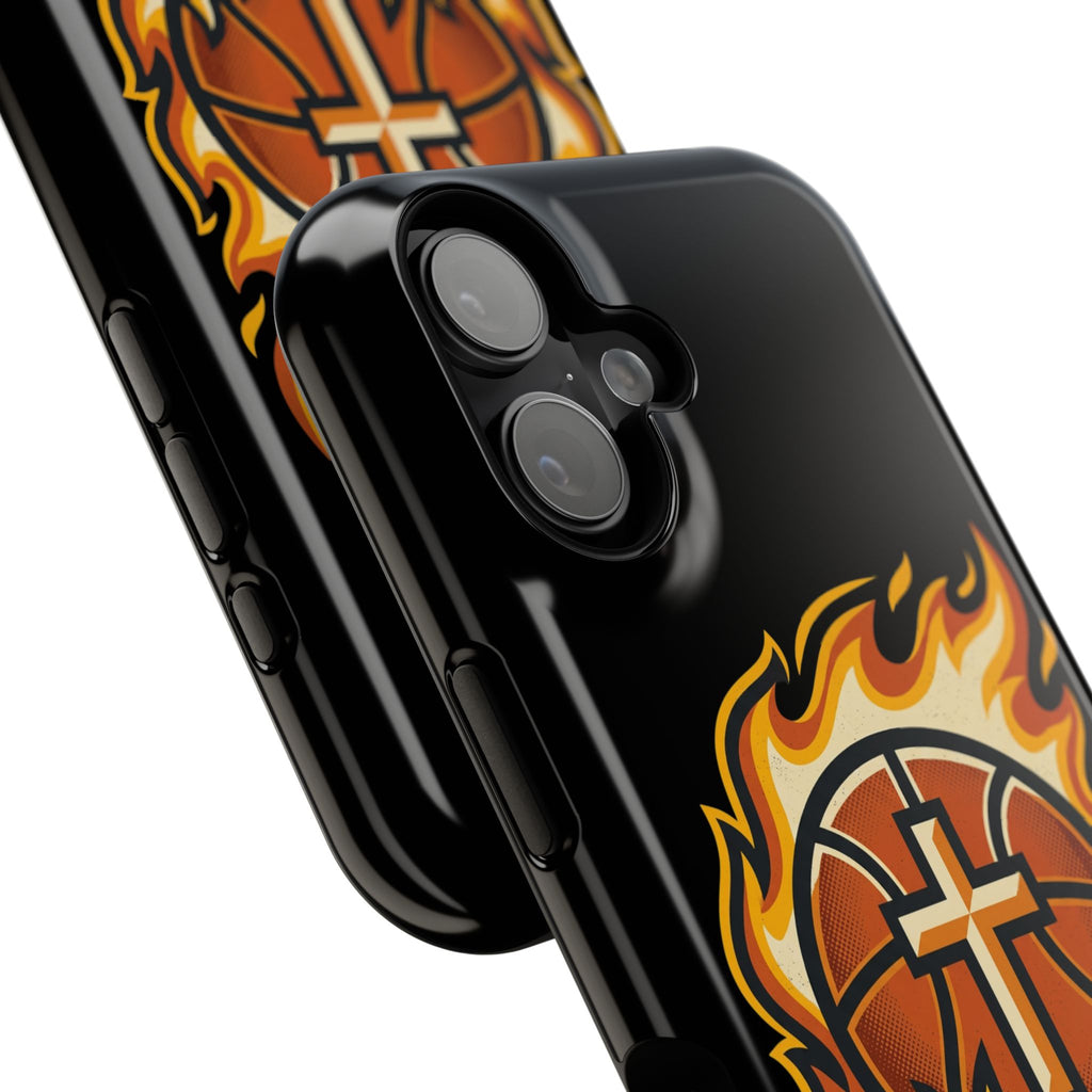 Basketball with cross and fire Impact-Resistant Cases