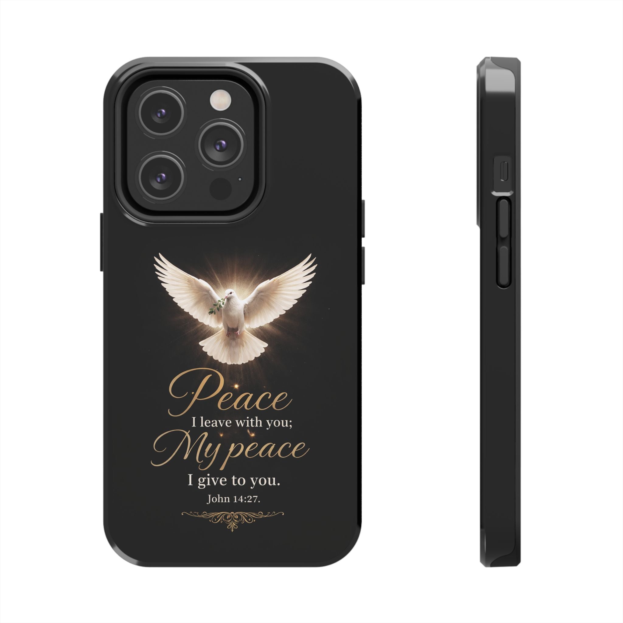 Dove with John 14:27 Tough Phone Cases