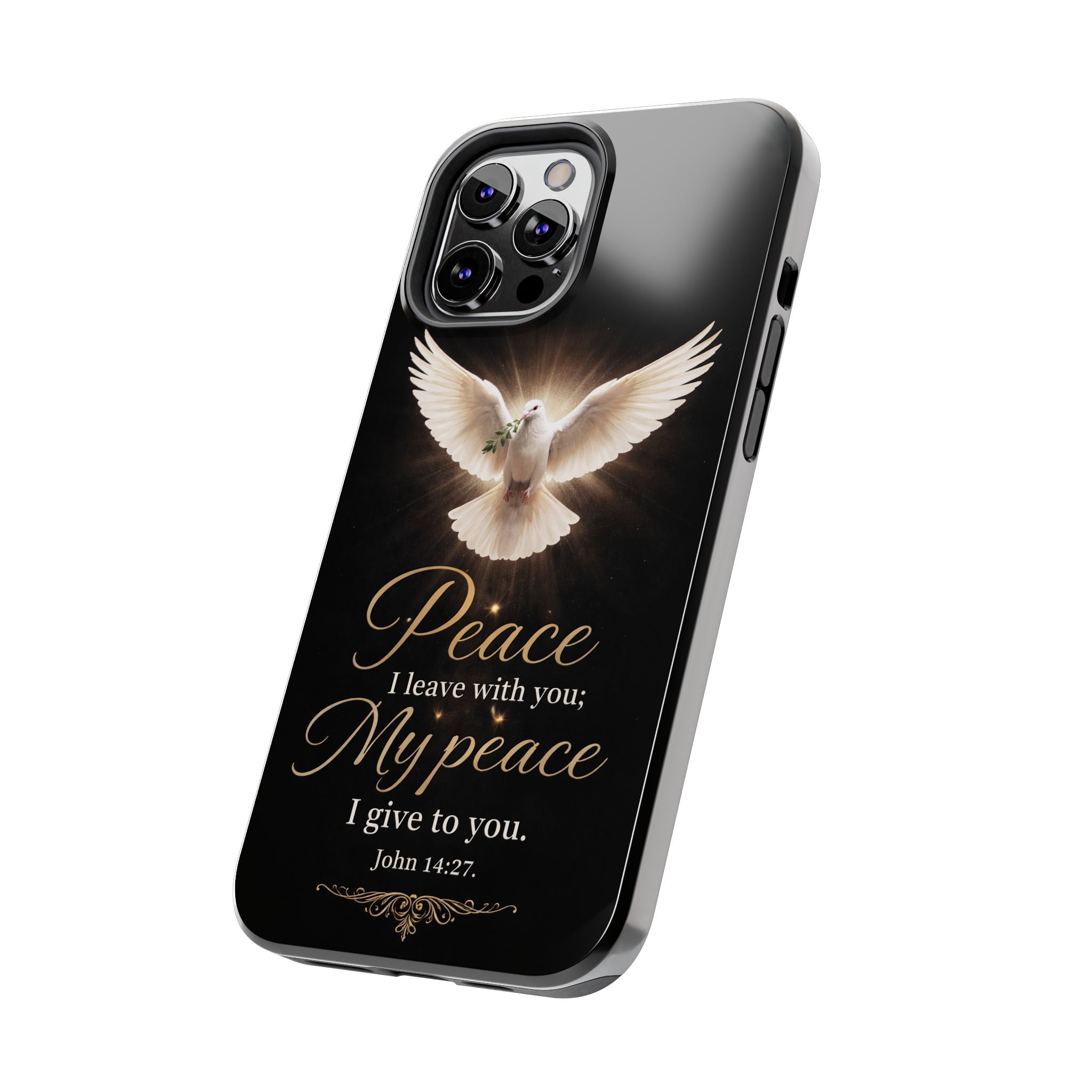 Dove with John 14:27 Tough Phone Cases