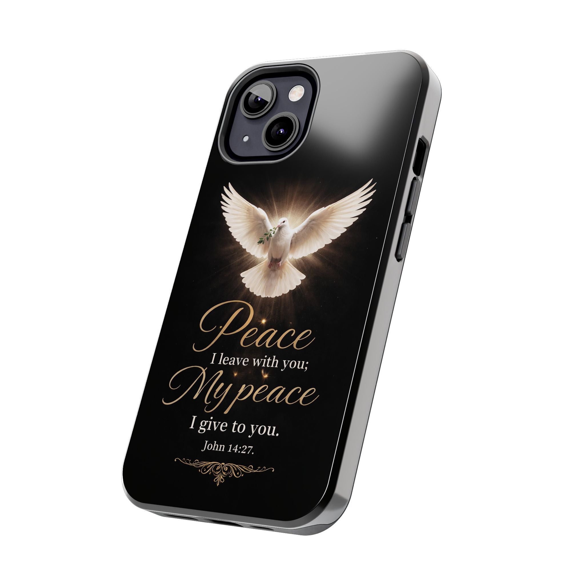 Dove with John 14:27 Tough Phone Cases