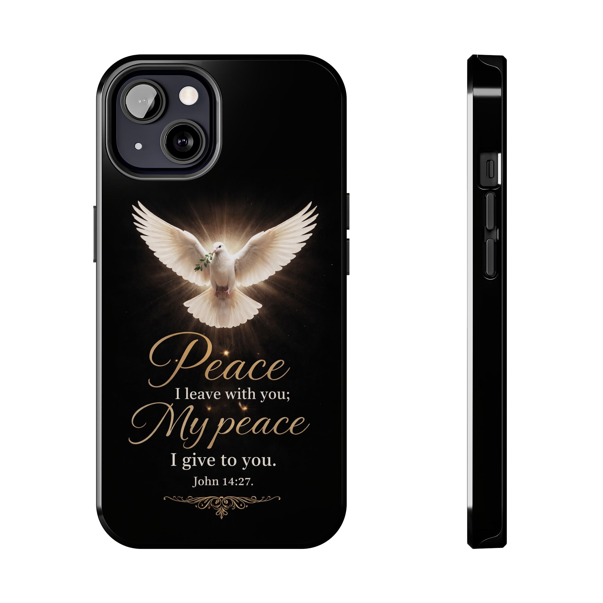 Dove with John 14:27 Tough Phone Cases