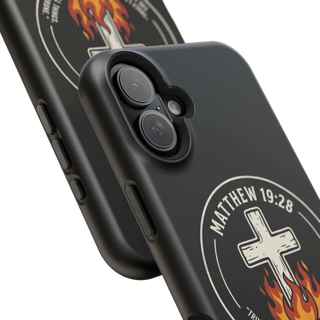 Matthew 19:28 with Cross Magnetic Impact-Resistant Cases