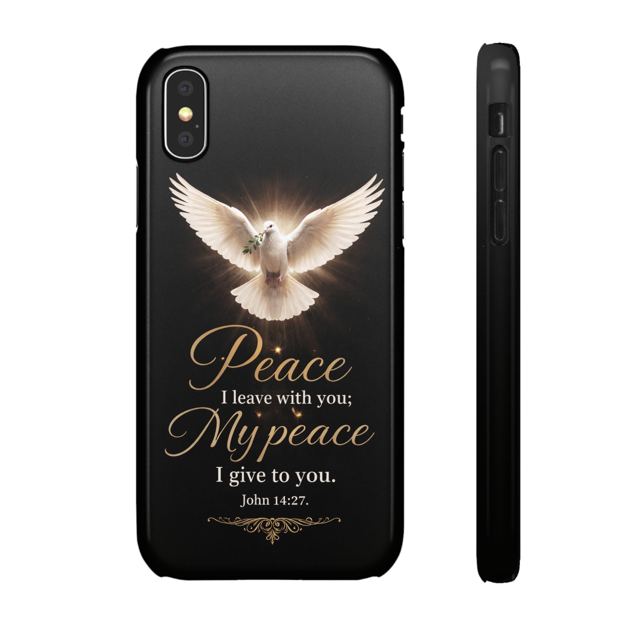 Dove with John 14:27 with Snap Cases