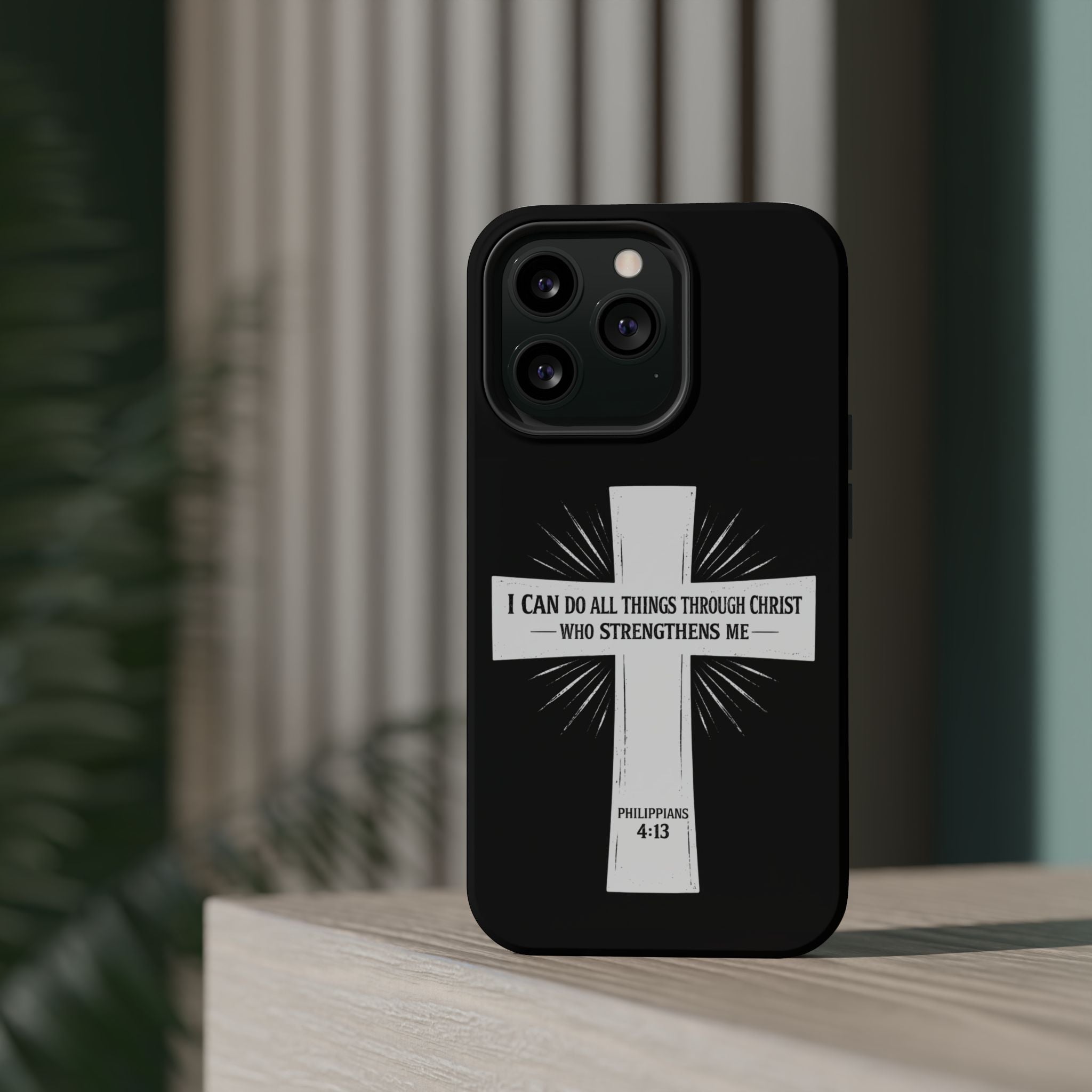 Philippians 4:13 Magnetic Impact-Resistant Cases