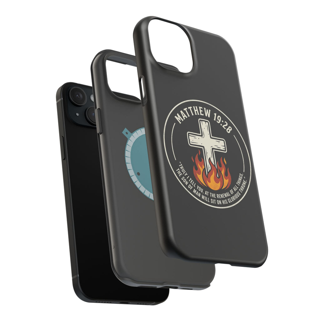 Matthew 19:28 with Cross Magnetic Impact-Resistant Cases