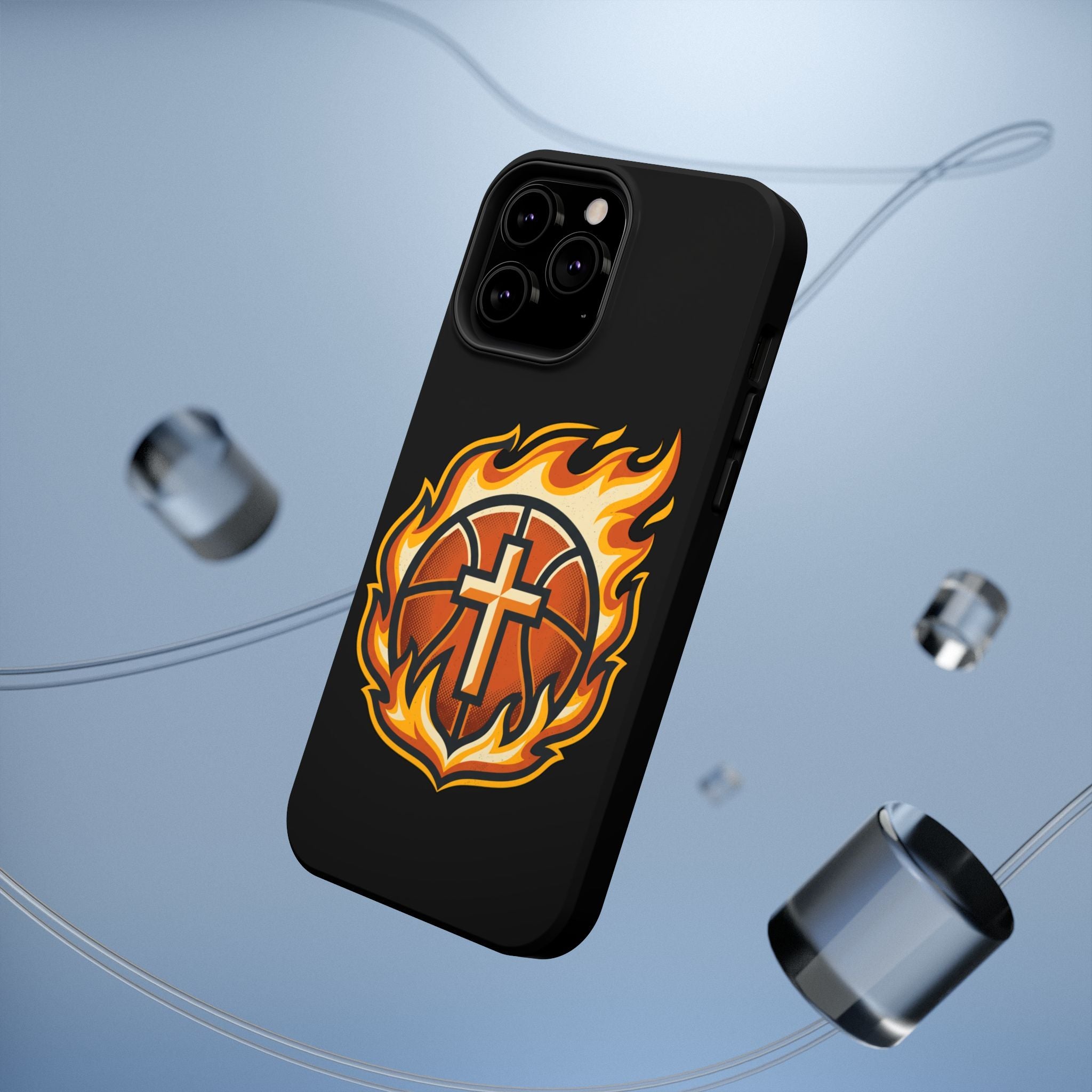 Basketball with cross and fire Impact-Resistant Cases