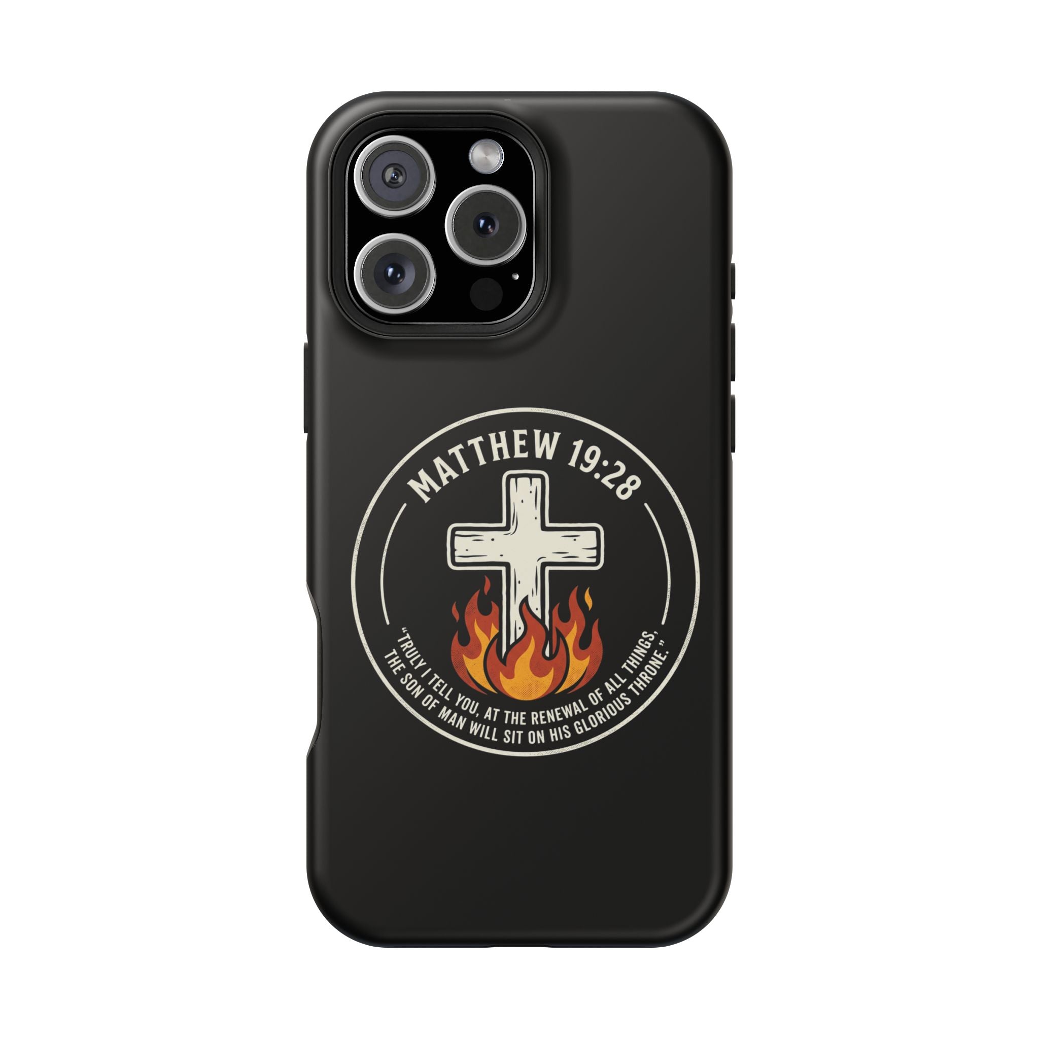 Matthew 19:28 with Cross Magnetic Impact-Resistant Cases