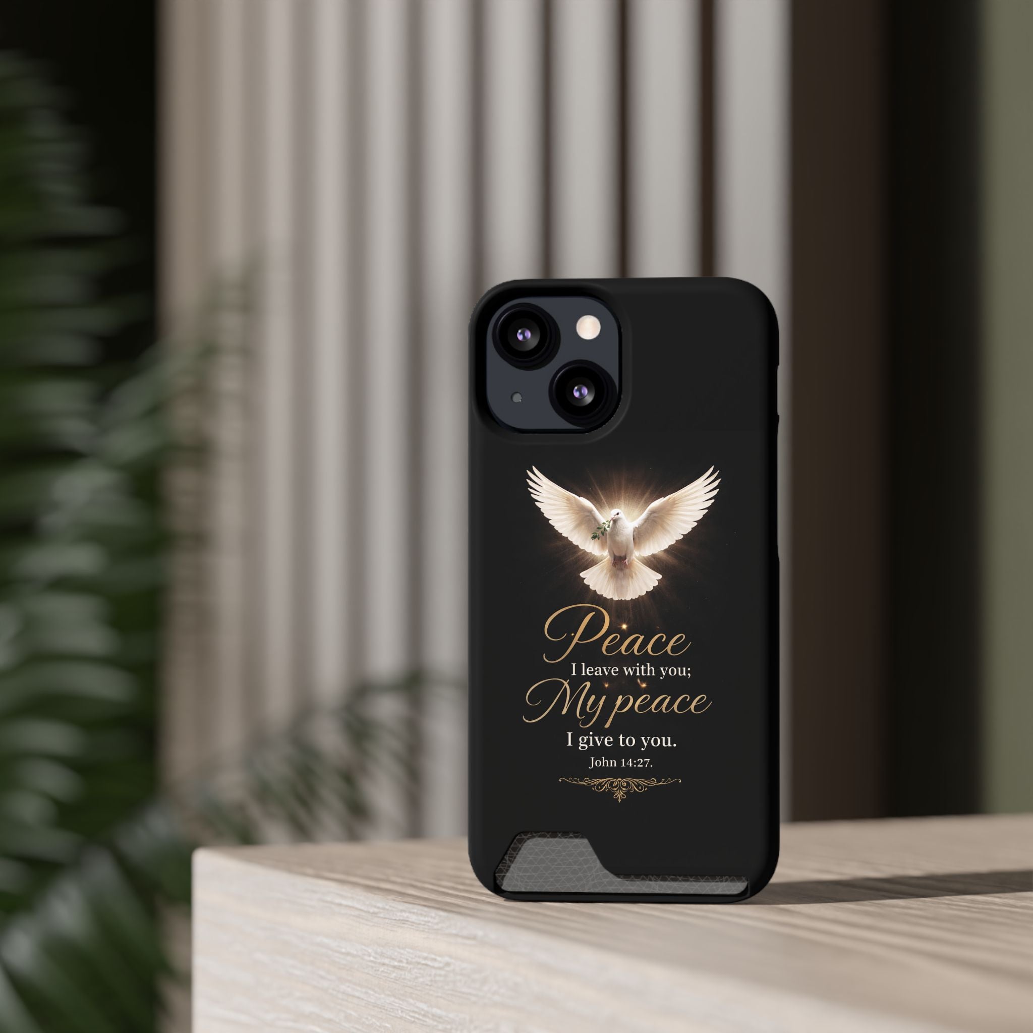 John 14:27 Phone Case With Card Holder