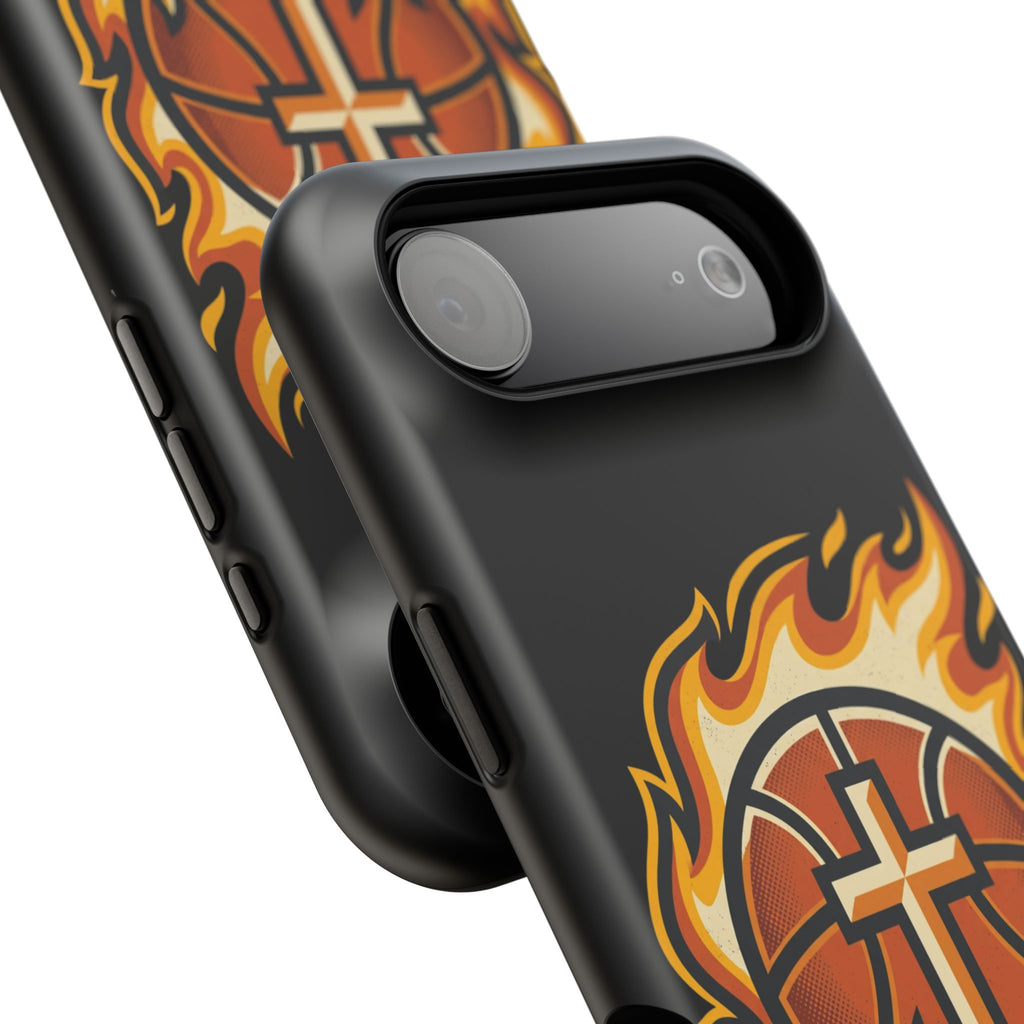 Basketball with cross and fire Impact-Resistant Cases