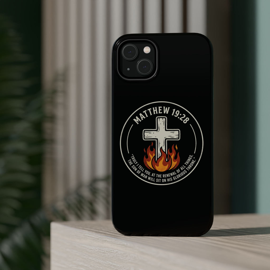 Matthew 19:28 with Cross Magnetic Impact-Resistant Cases