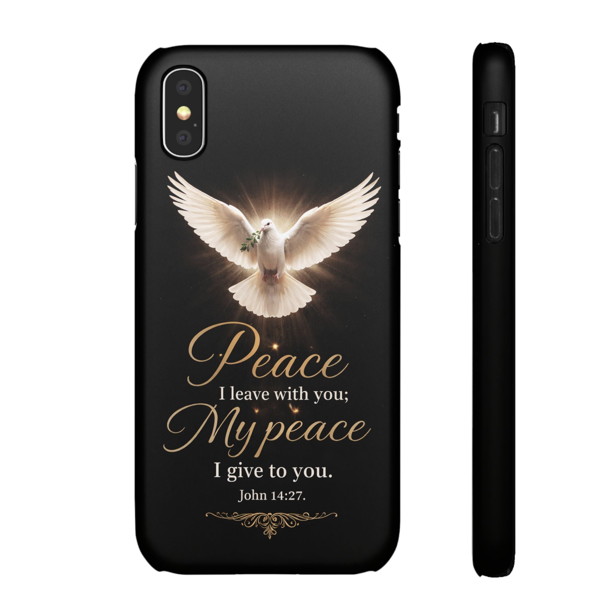 Dove with John 14:27 with Snap Cases