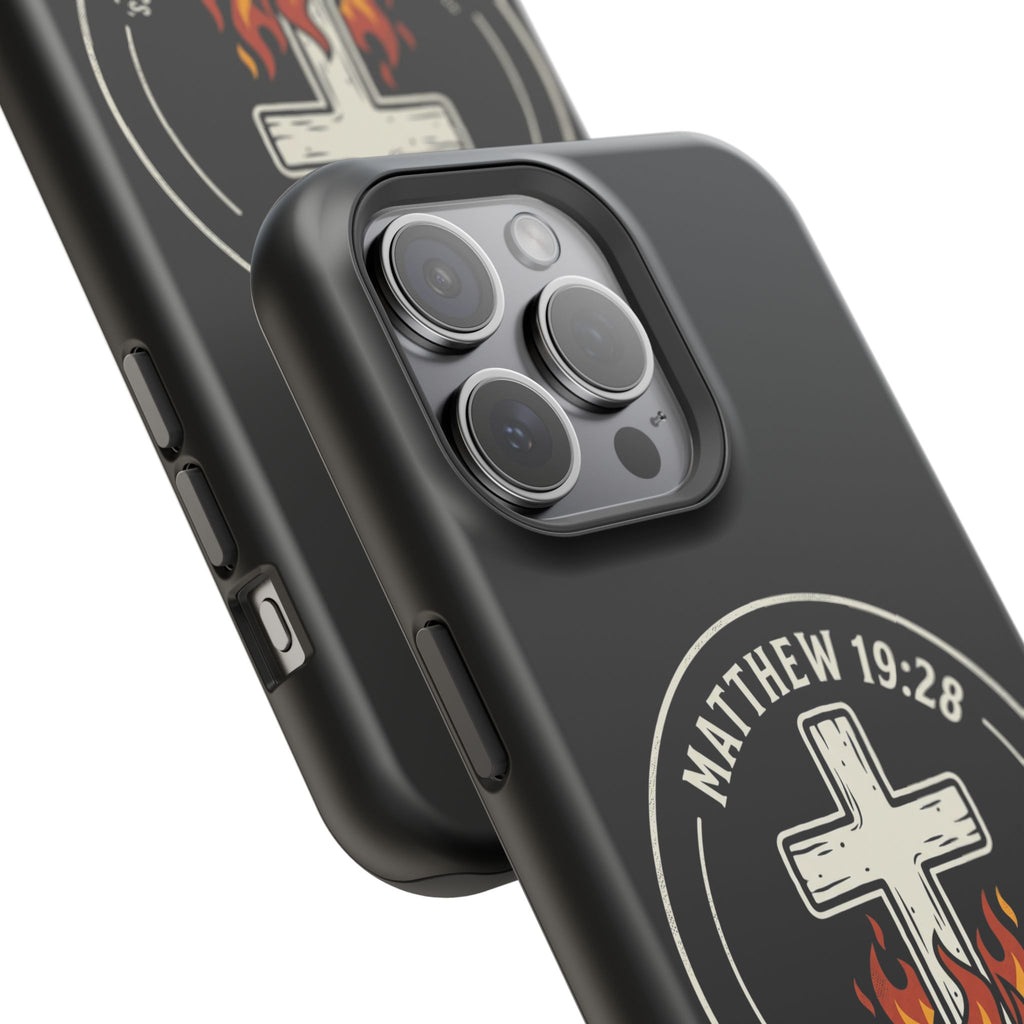 Matthew 19:28 with Cross Magnetic Impact-Resistant Cases