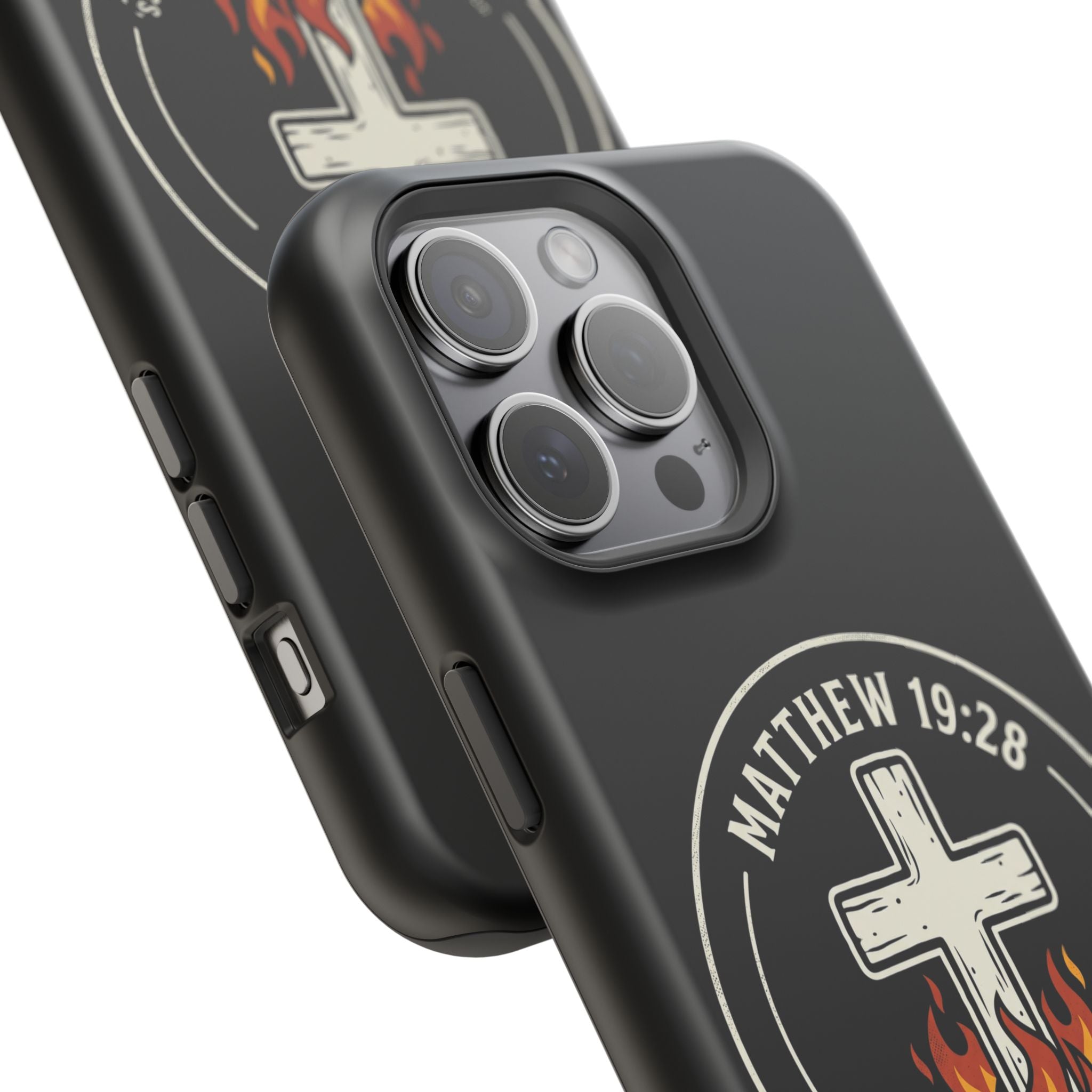 Matthew 19:28 with Cross Magnetic Impact-Resistant Cases