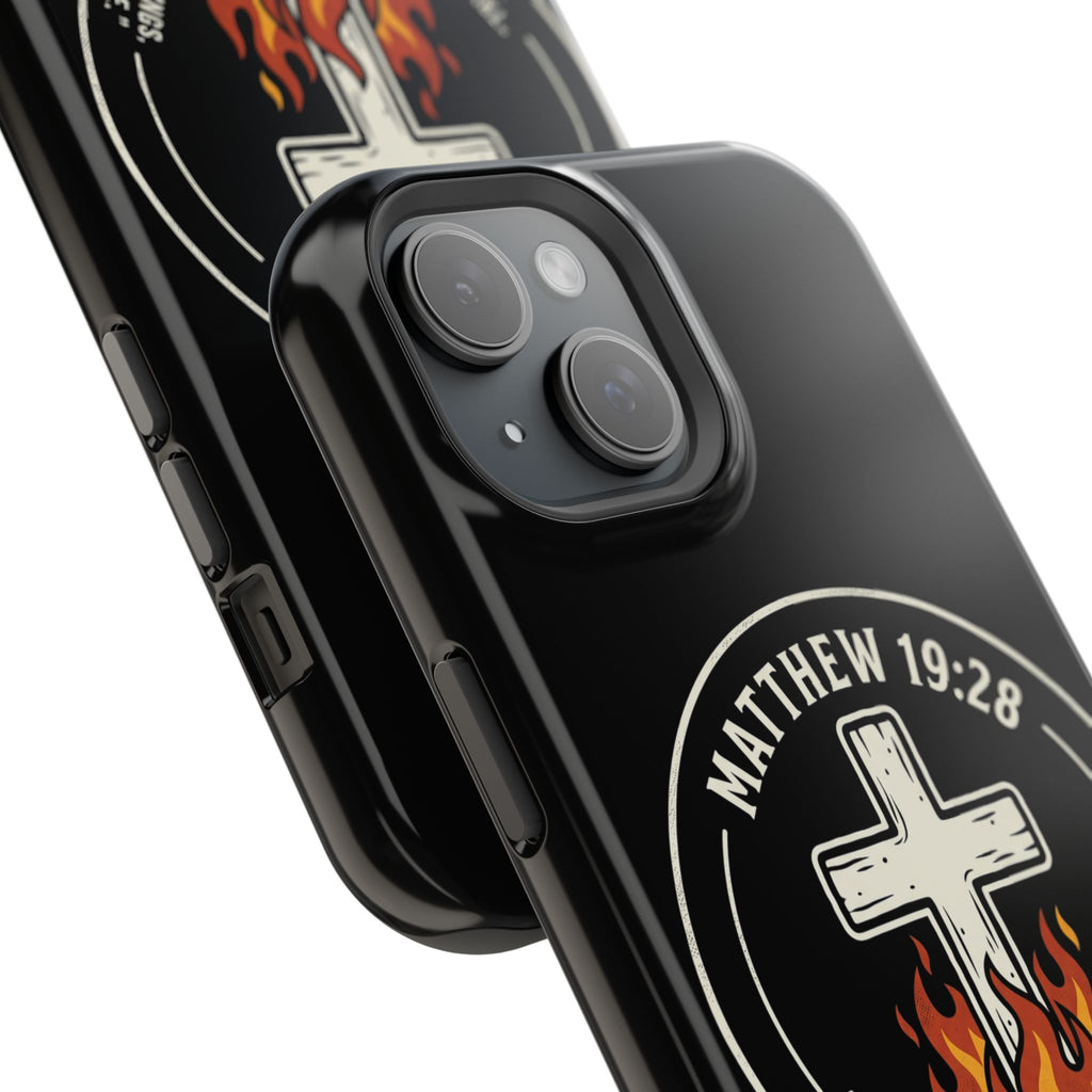 Matthew 19:28 with Cross Magnetic Impact-Resistant Cases